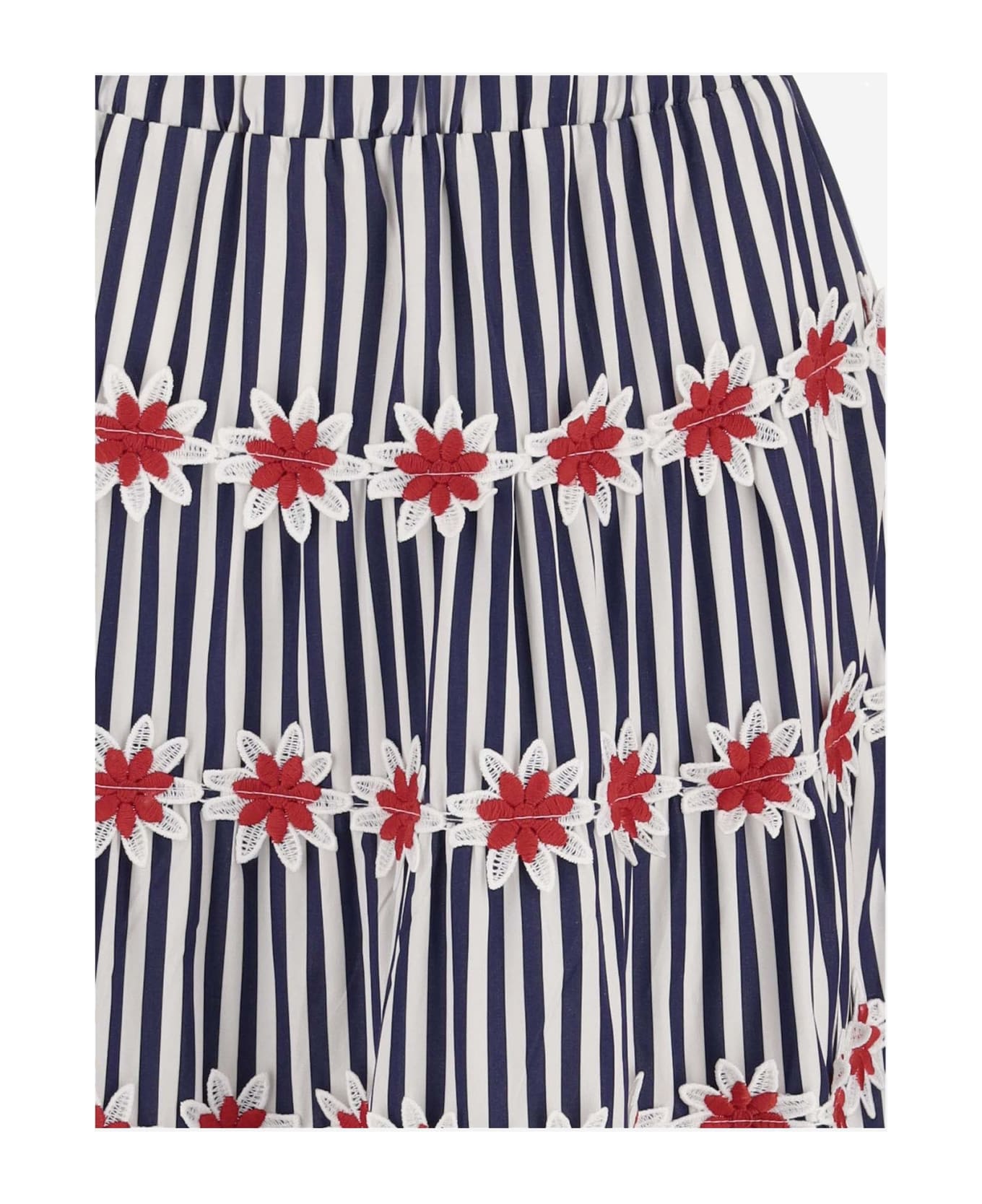 Flora Sardalos Cotton Skirt With Striped Pattern - Red スカート