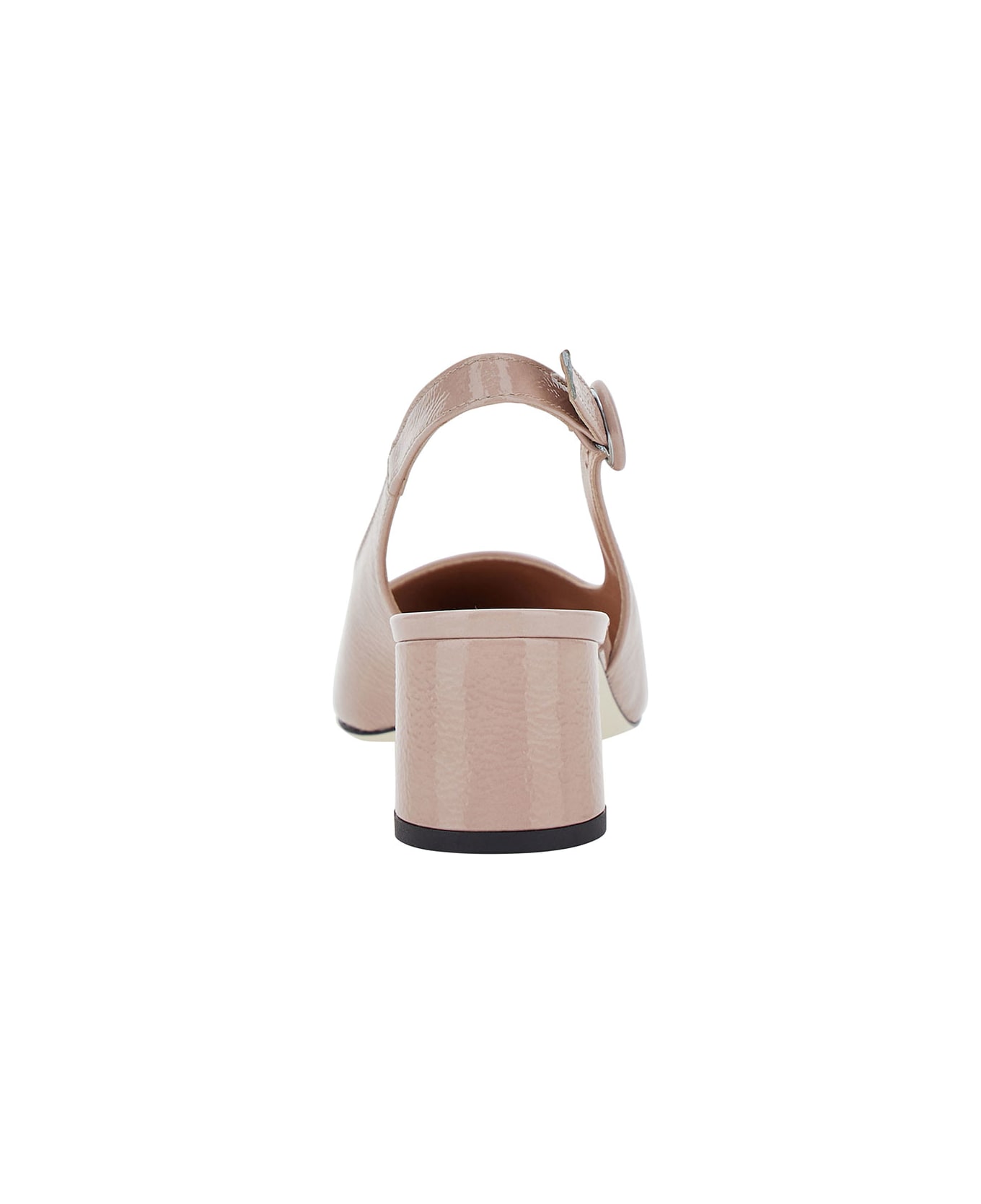 Pollini Pink Slingback Pumps With Block Heel In Leather Woman - Pink ハイヒール