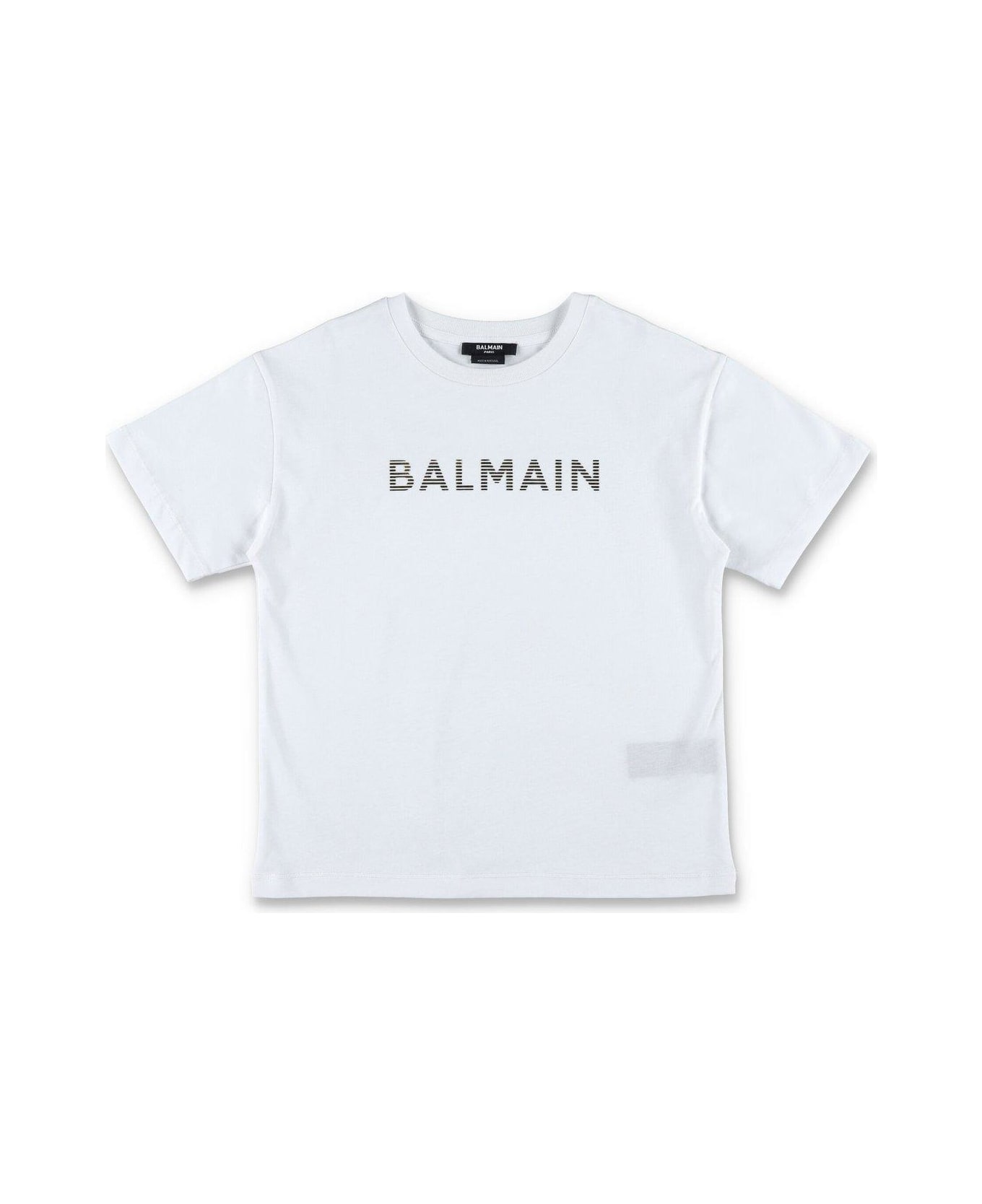 Balmain Logo Printed Crewneck T-shirt - Or