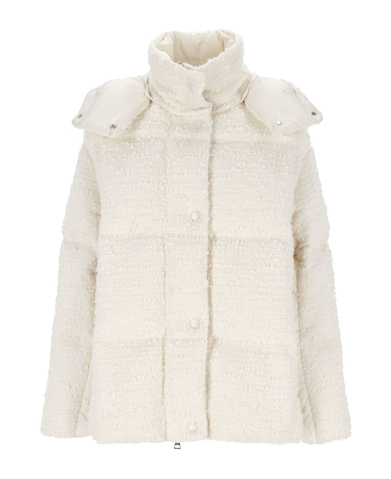 Moncler High-neck Hooded Jacket - Beige