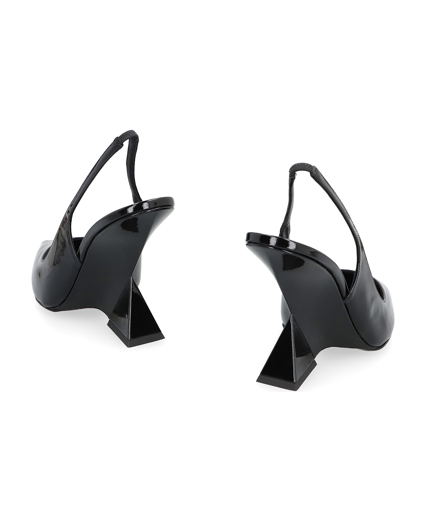 The Attico Cheope Patent Leather Slingback Pumps - black