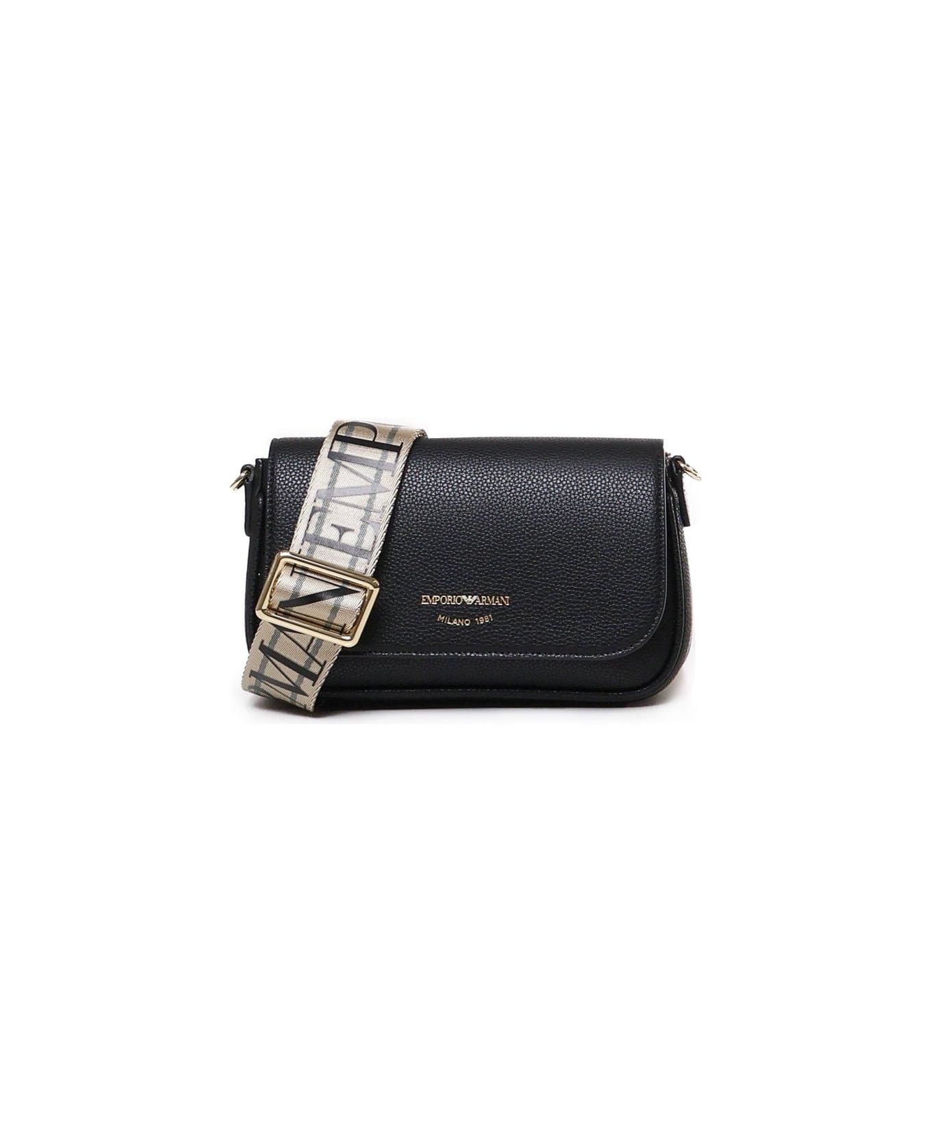Emporio Armani Lilly Logo-printed Shoulder Bag - Black