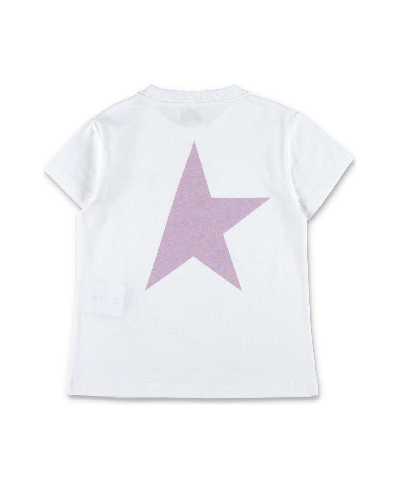 Golden Goose Logo Printed Crewneck T-shirt - White/ Fair Orchid