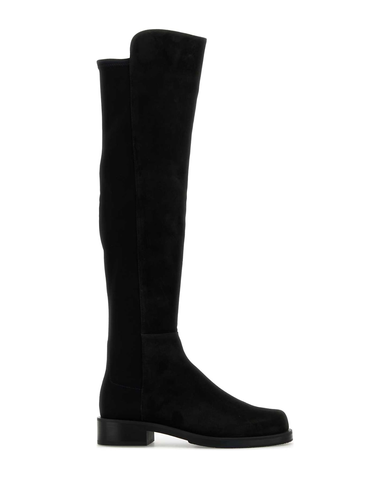 Stuart Weitzman Black Suede And Fabric 5050 Boots - Black
