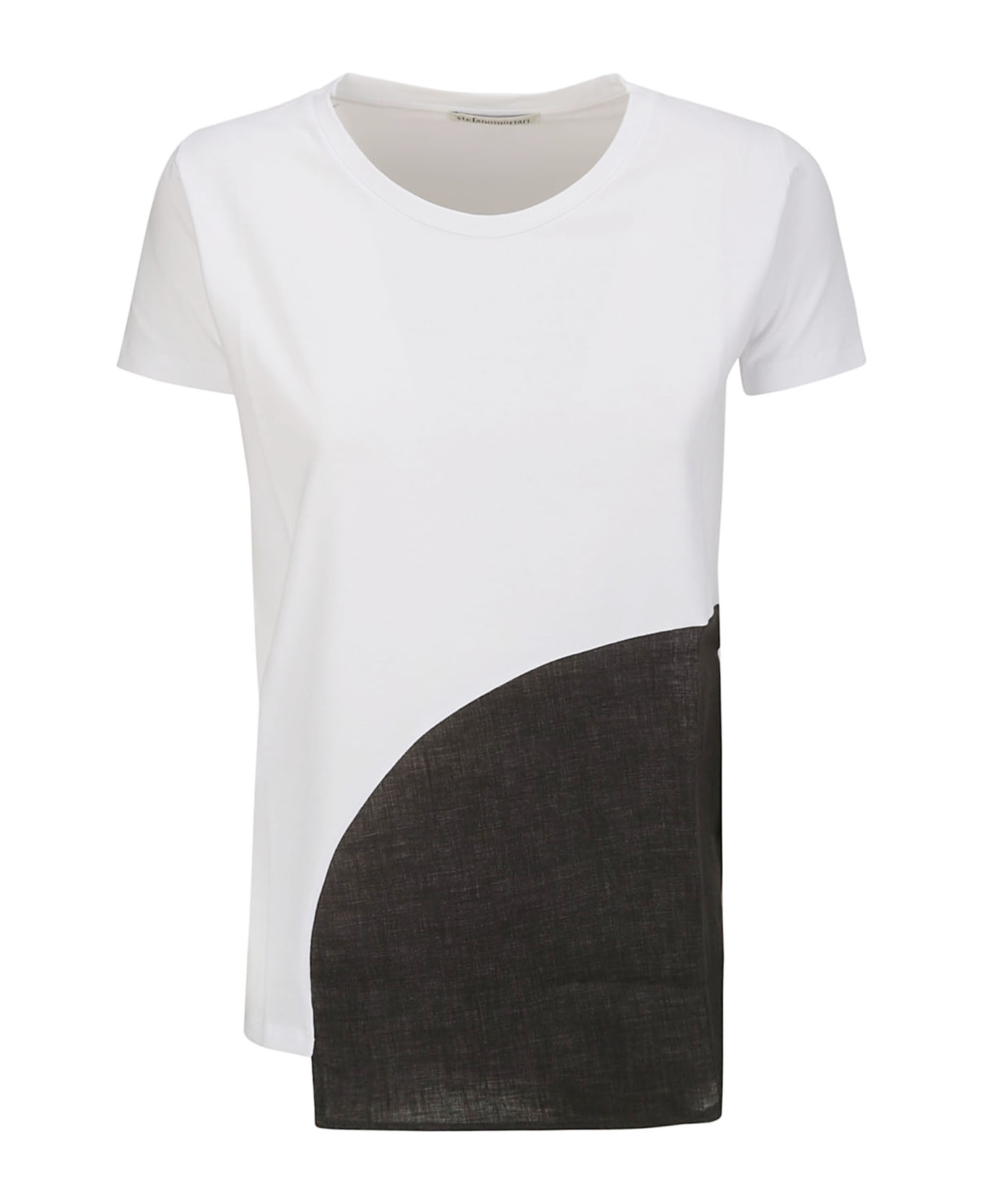 Stefano Mortari S/s Cotton T-shirt With Linen Detail - Mar black organic cotton MOLO sweatshirt