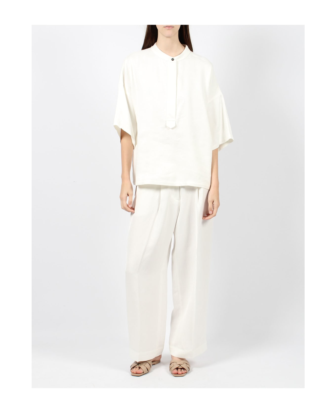 Nine in the Morning Rubino Culotte Pence Trousers - White ボトムス