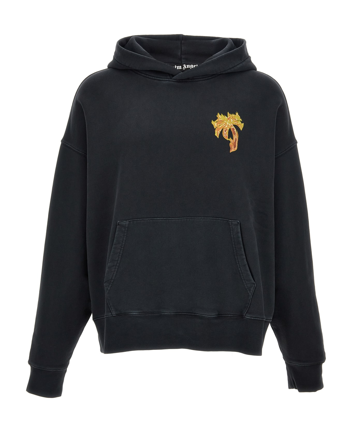 Palm Angels Burning Palm Hoodie - BLACK