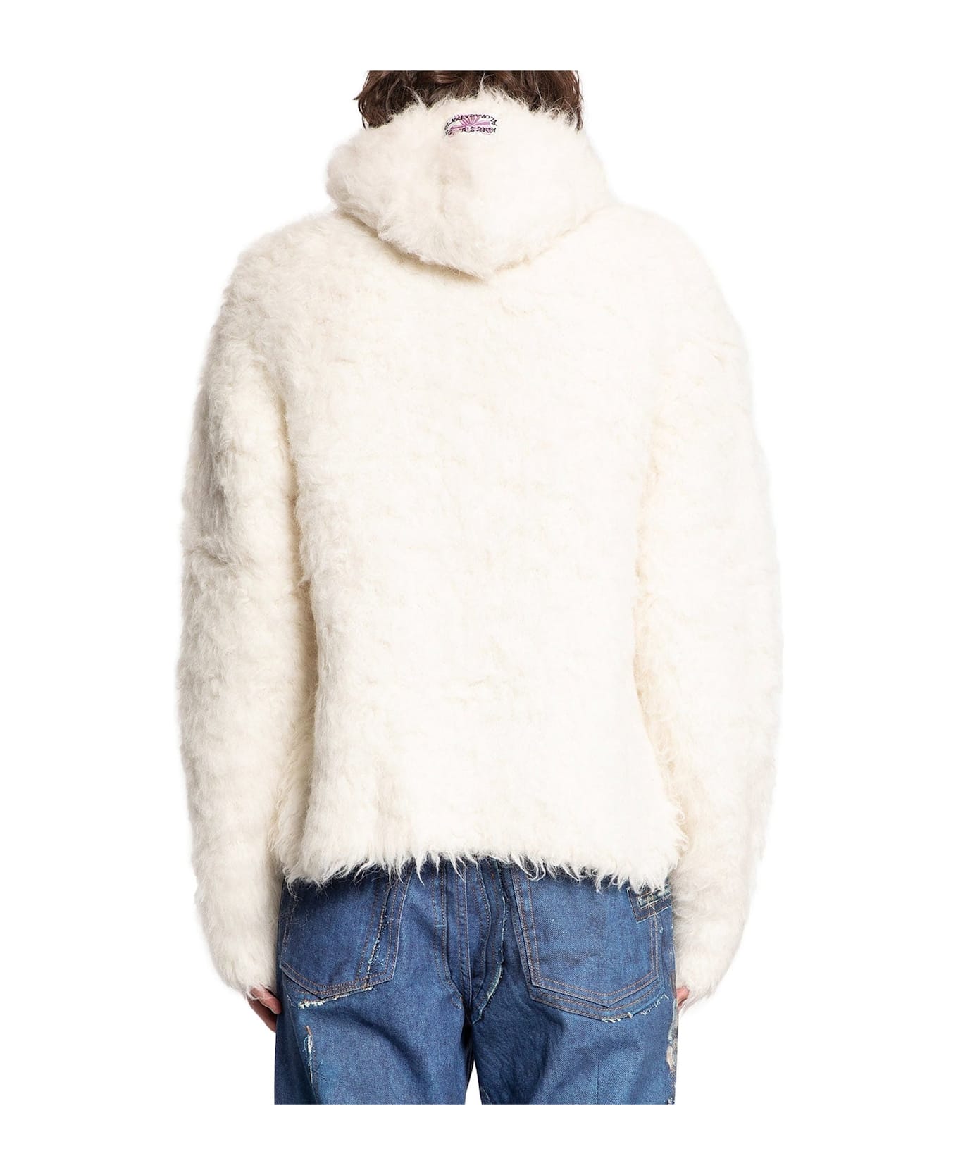 Acne Studios Alpaca Blend Hooded Sweatshirt - White