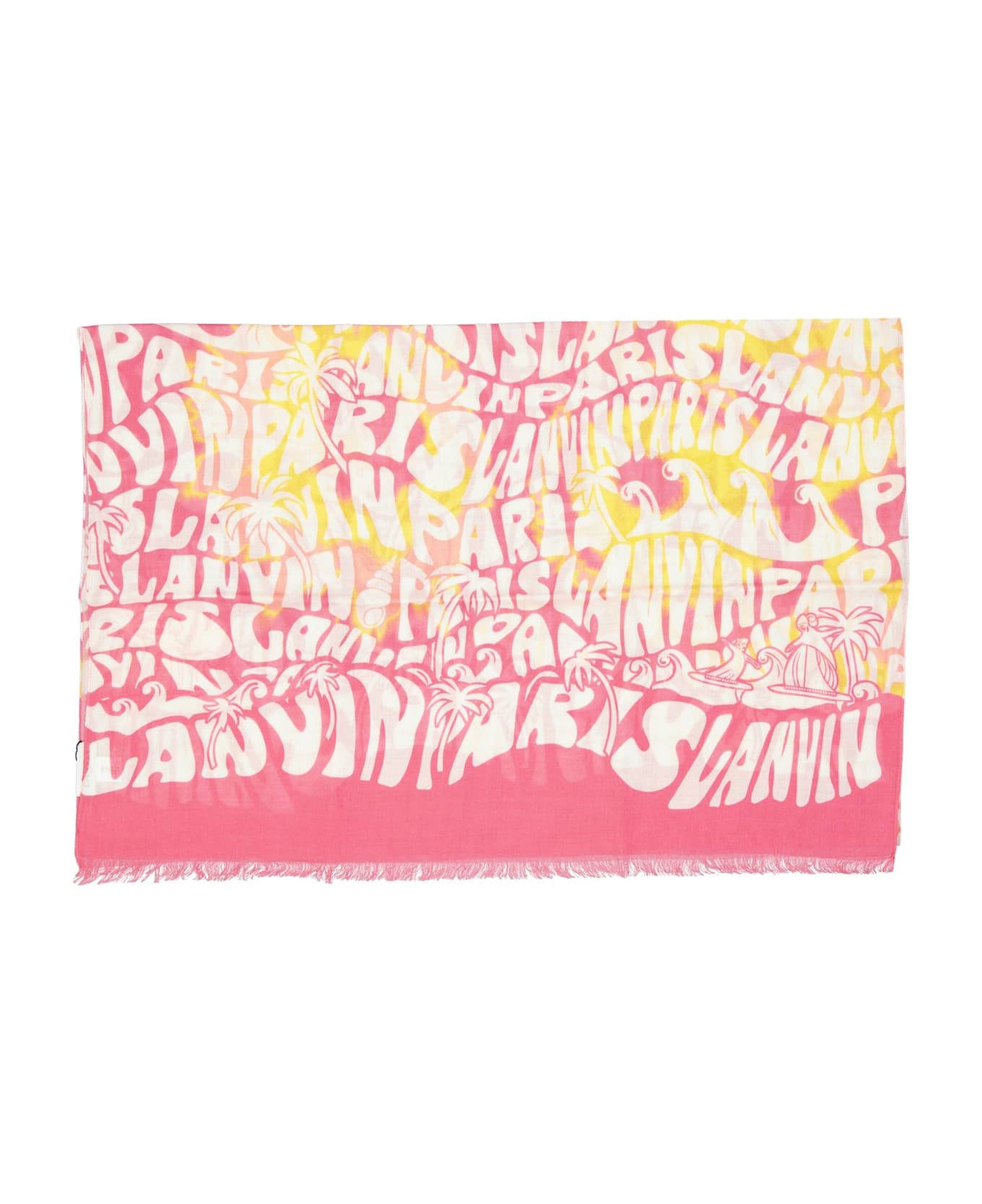 Lanvin Wool Printed Scarf - Pink