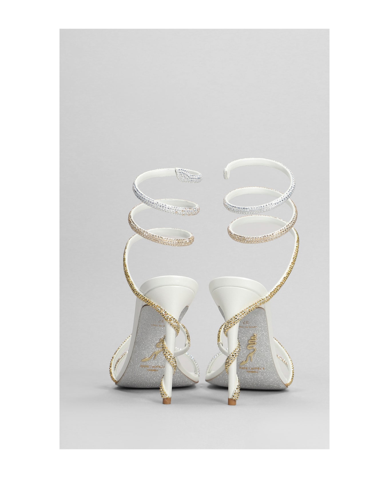 René Caovilla Margot Sandals In White Leather - white