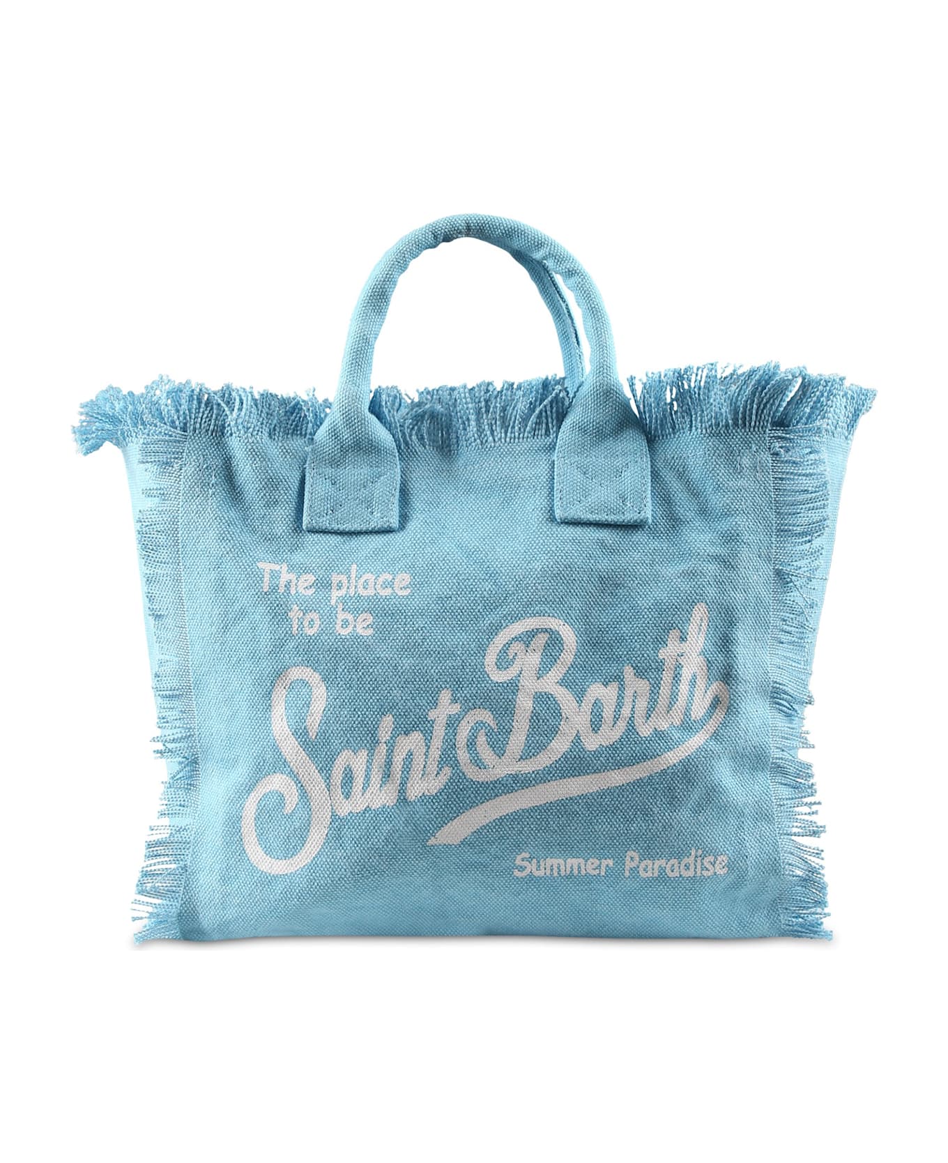MC2 Saint Barth Light Blue Beach Bag For Girl With Logo - Light Blue