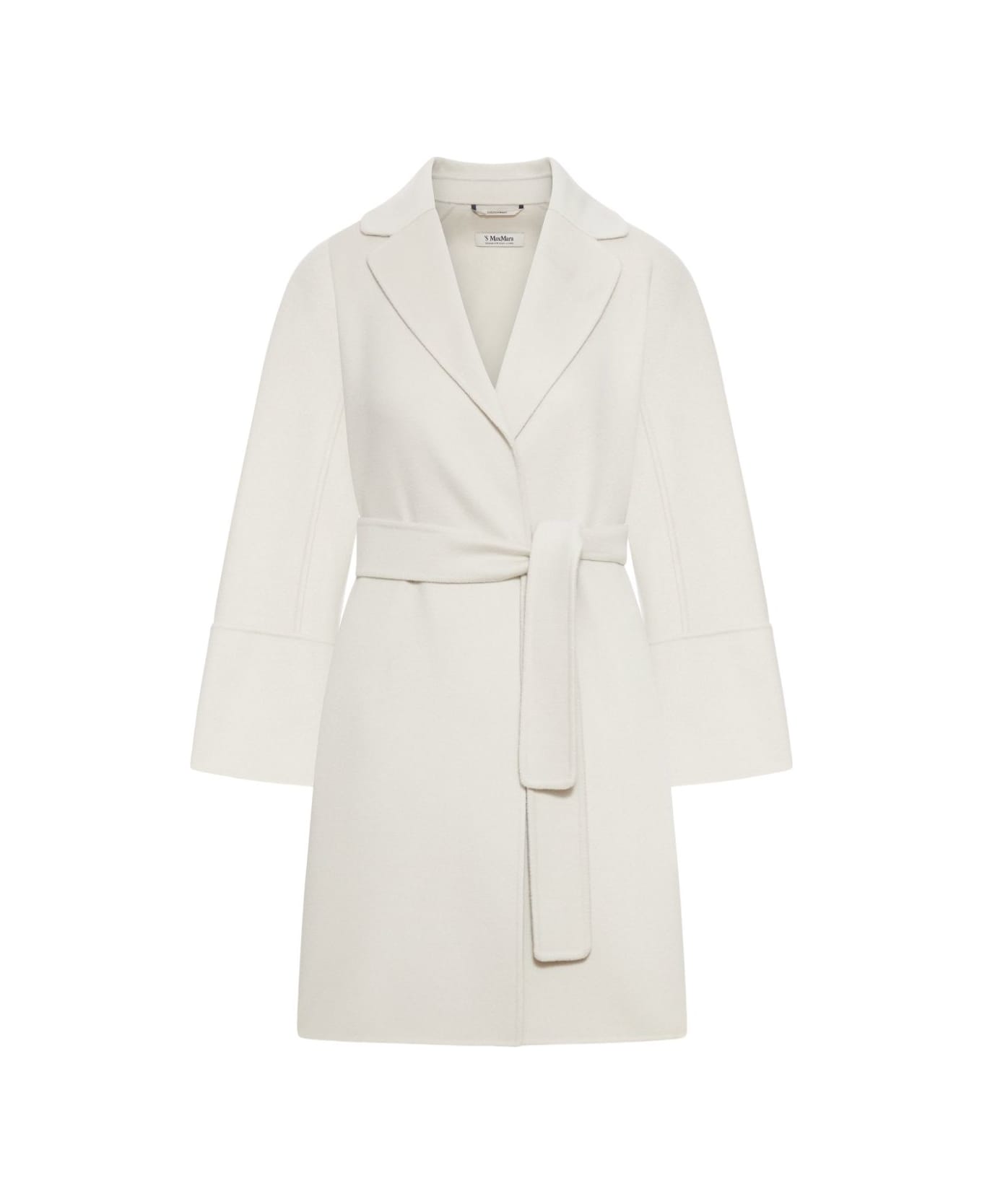 
S Max Mara Wide Virgin Wool Coat - White コート