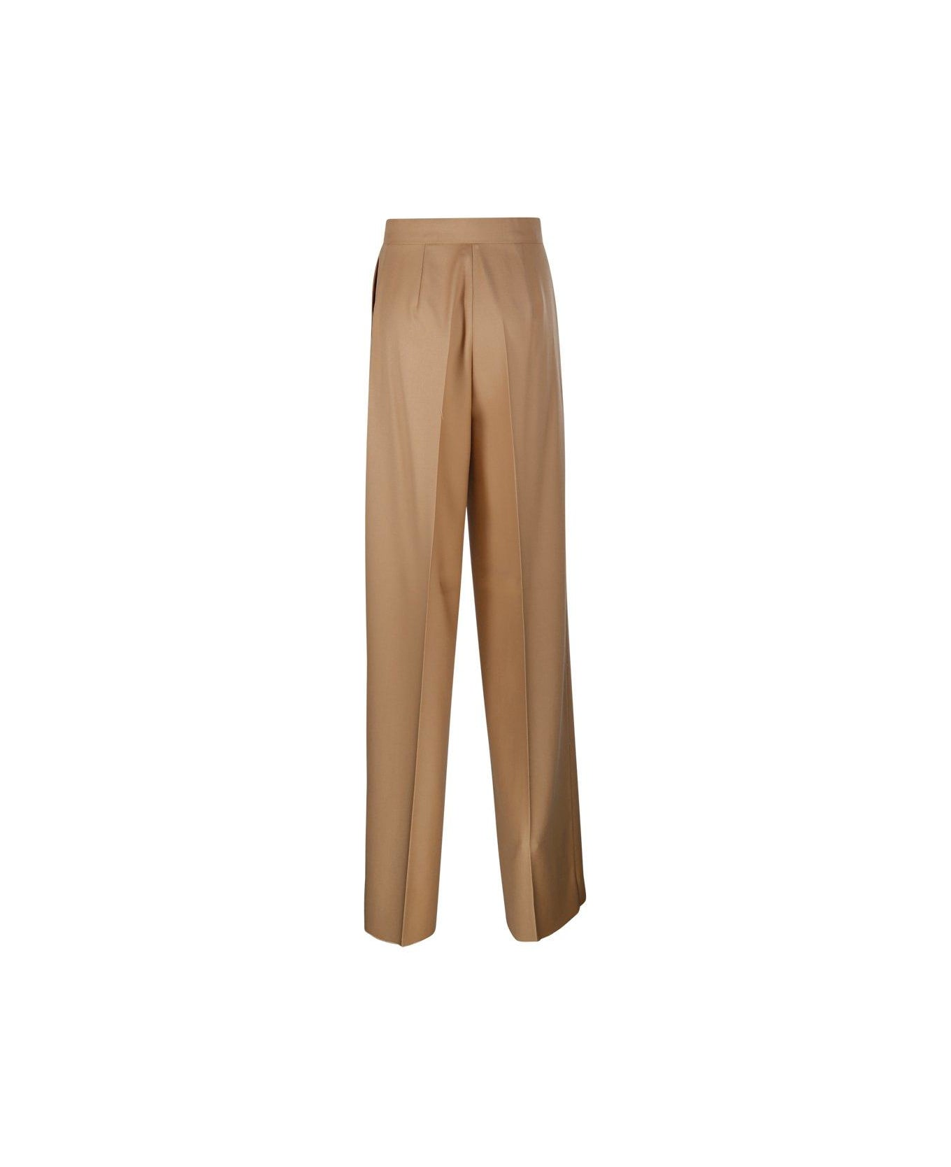 Max Mara High Waist Straight Leg Pants - Beige