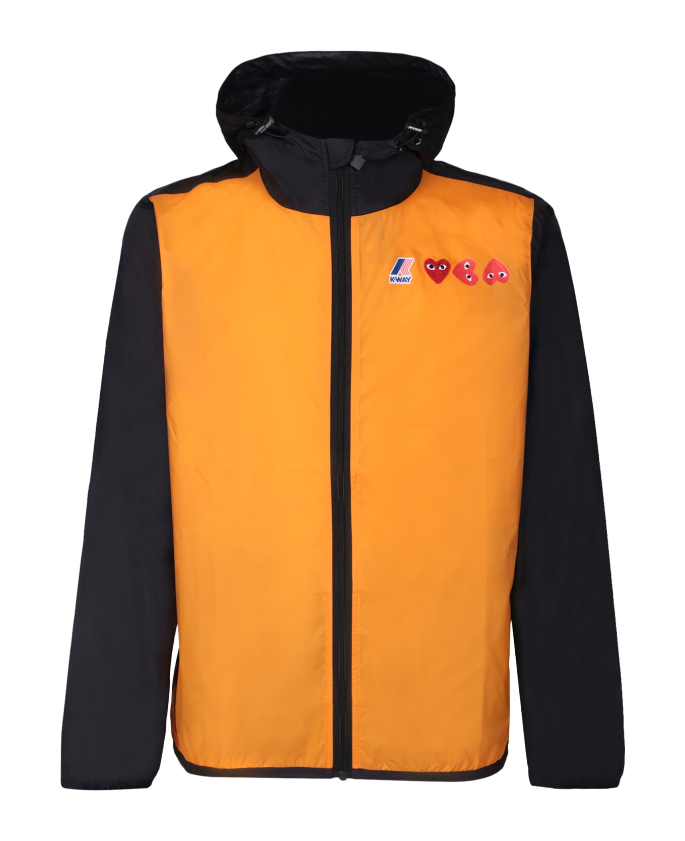 Comme des Garçons Play Comme Des Garcons Play Logo Windbreaker Kway Jacket In Orange And Black - Orange