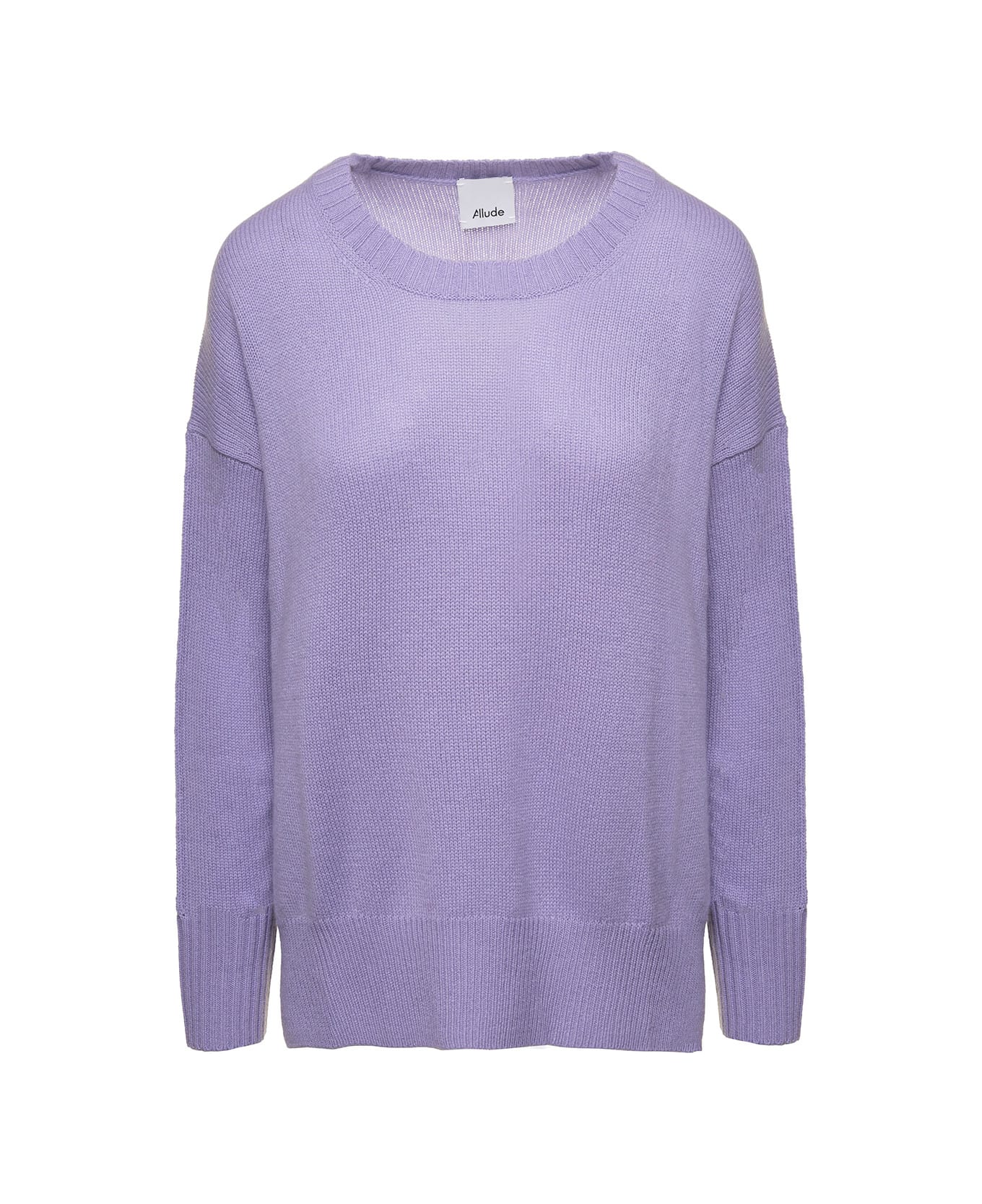 Allude Purple Sweater With U Neckline In Cashmere Woman - Violet