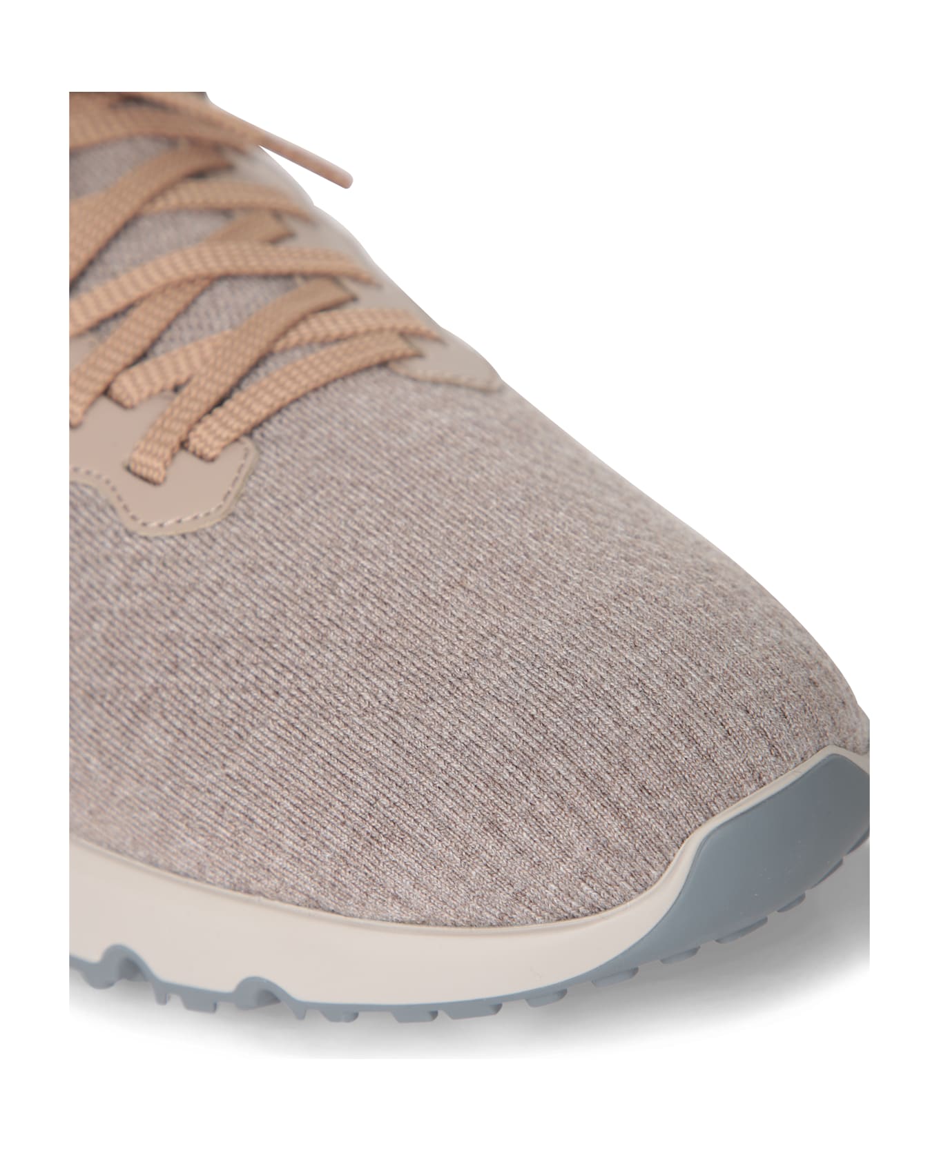 Brunello Cucinelli Taupe Wool Knit Sneakers - Beige