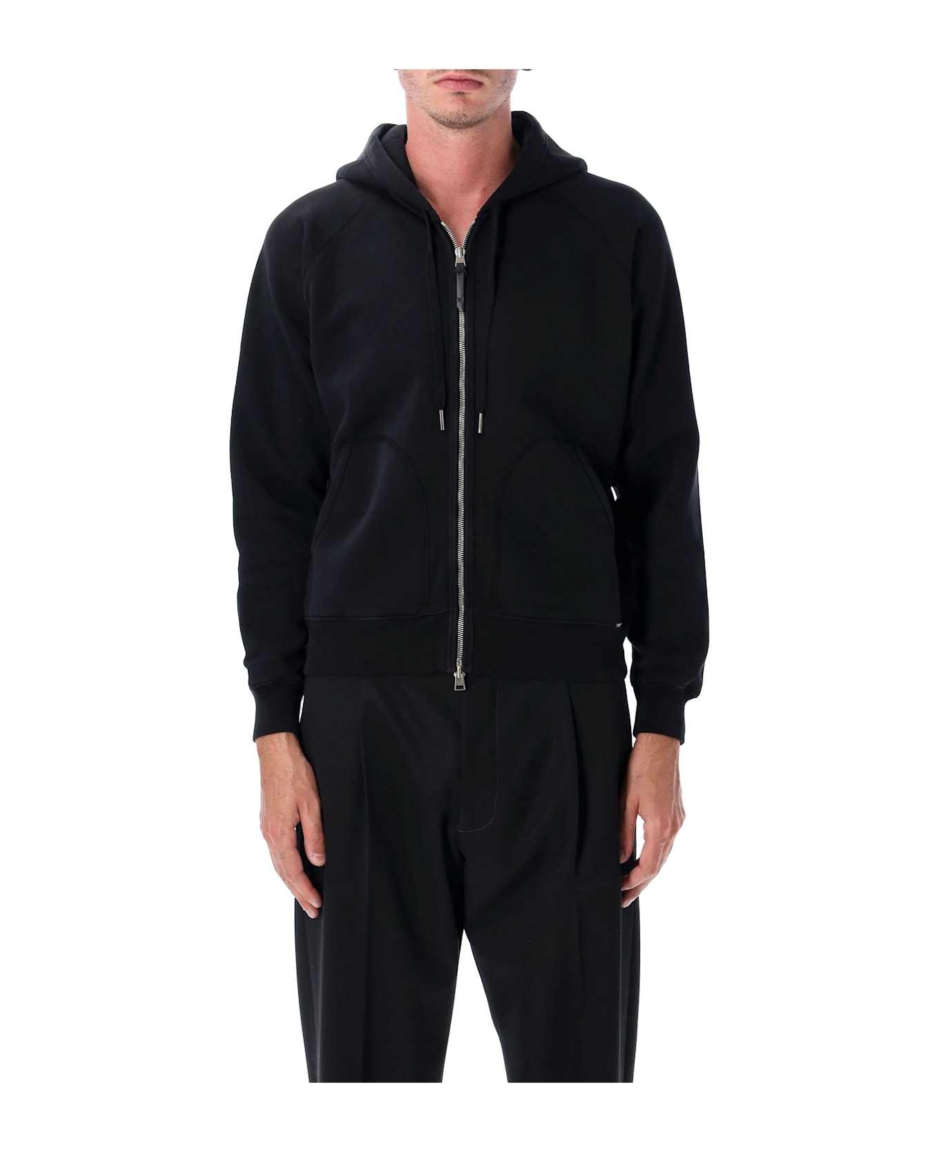 Tom Ford Cotton Zip-up Hoodie - BLACK