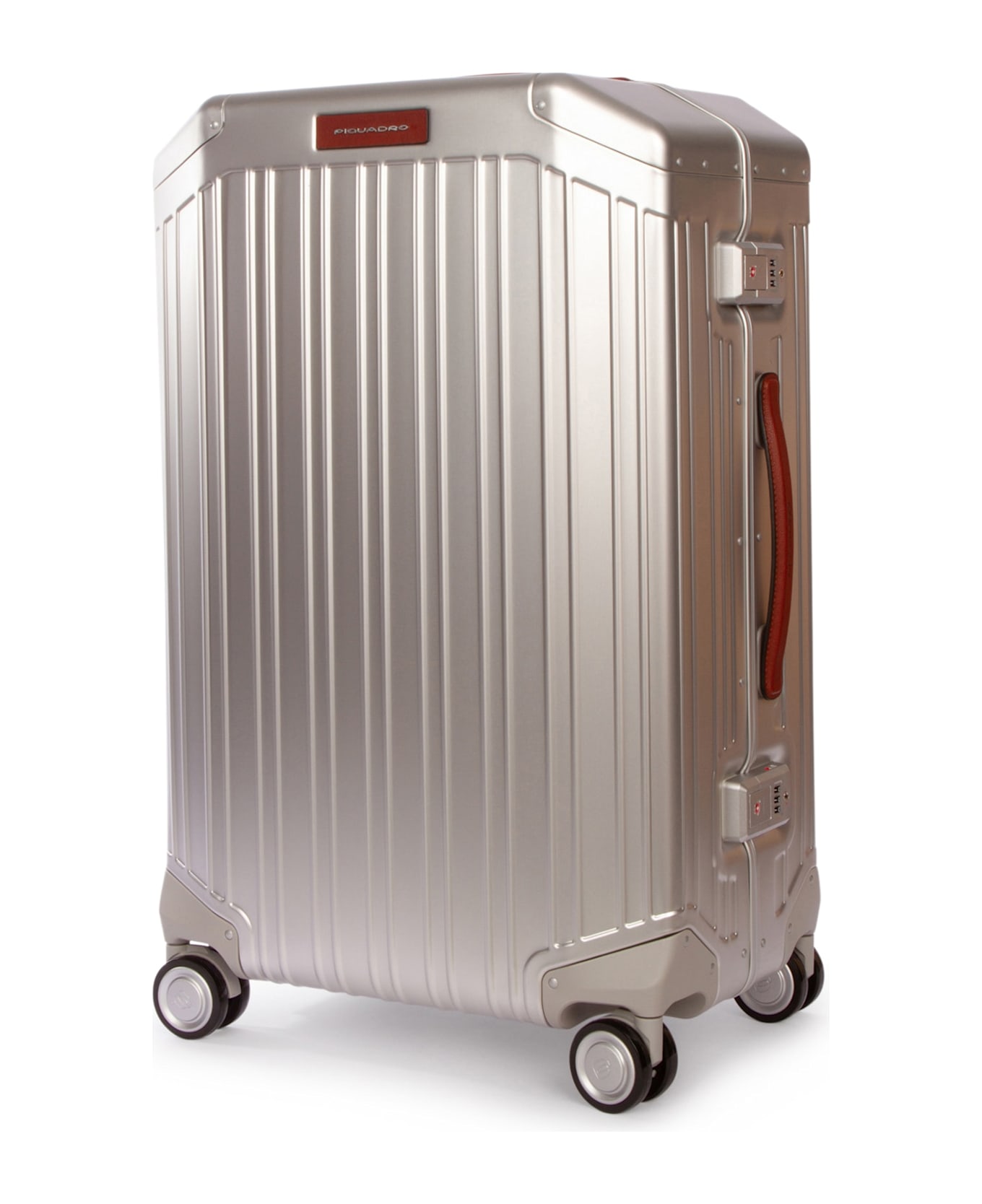 Piquadro Trolley Medio 4 Ruote In Alluminio E Pelle - GRCU