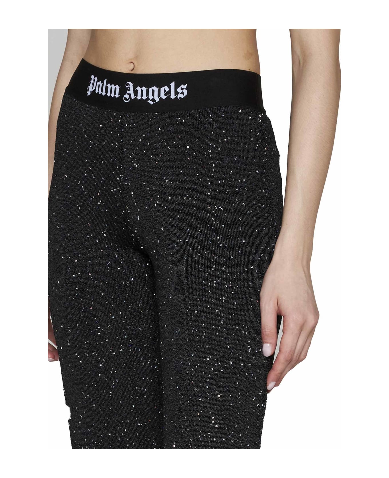 Palm Angels Soiree Knit Logo Trousers - Black