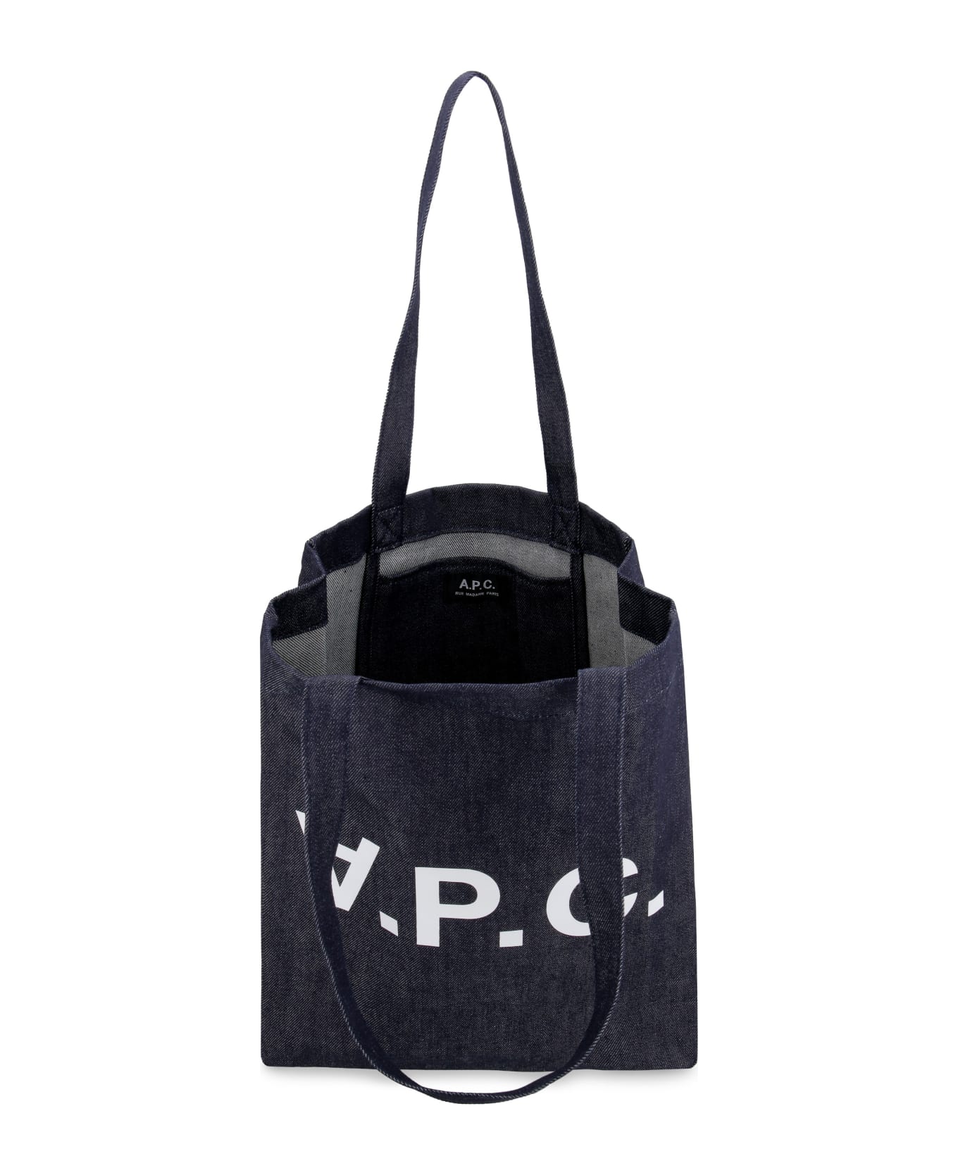 A.P.C. Laure Logo Detail Tote Bag - Denim