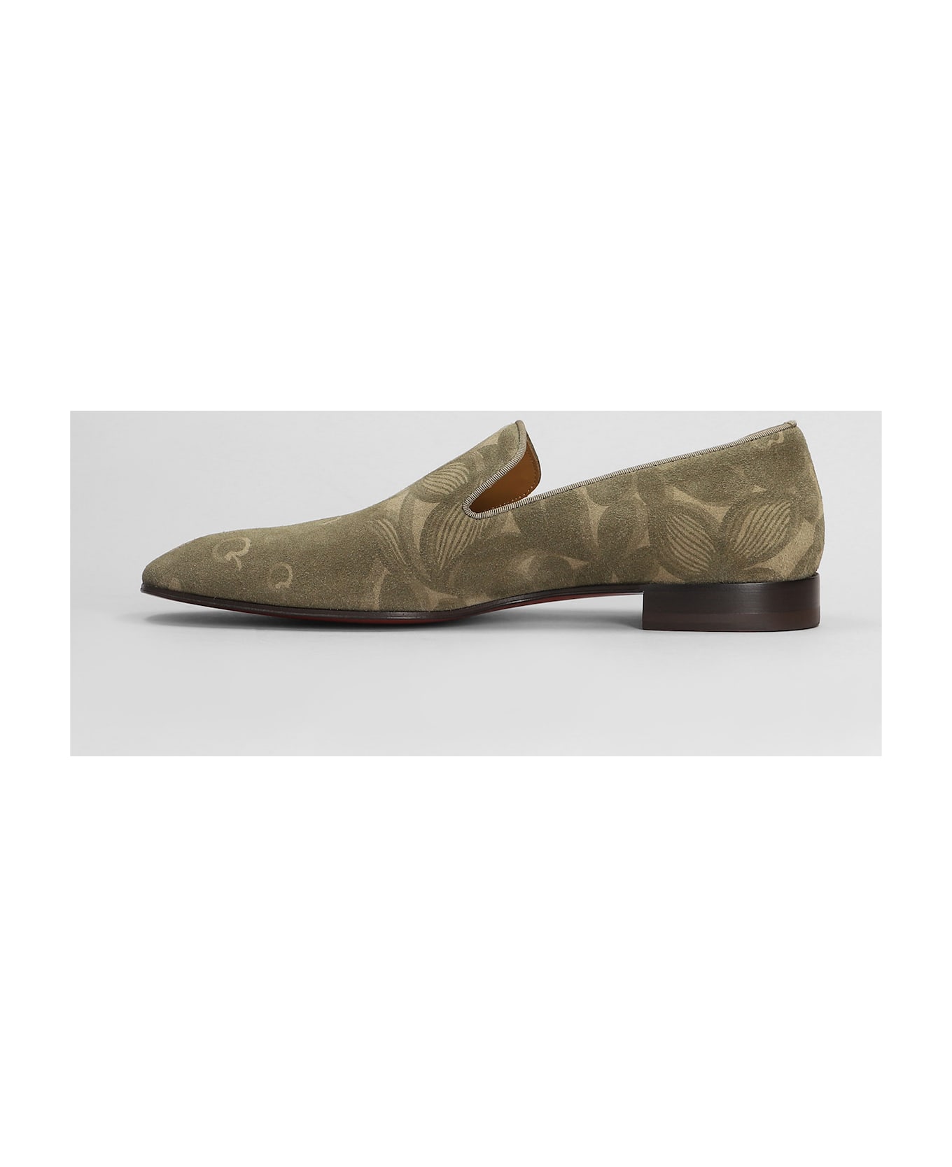 Christian Louboutin Dandelion Loafers In Green Suede - green