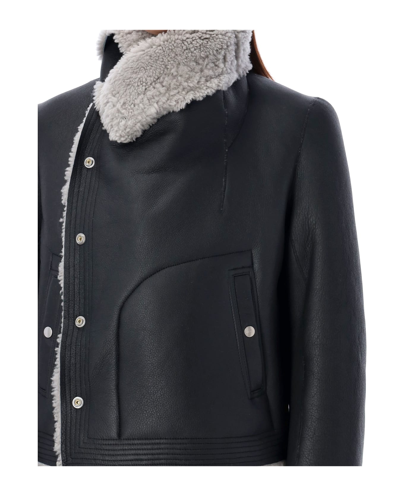 Rick Owens Classic Biker Jacket - BLACK PEARL