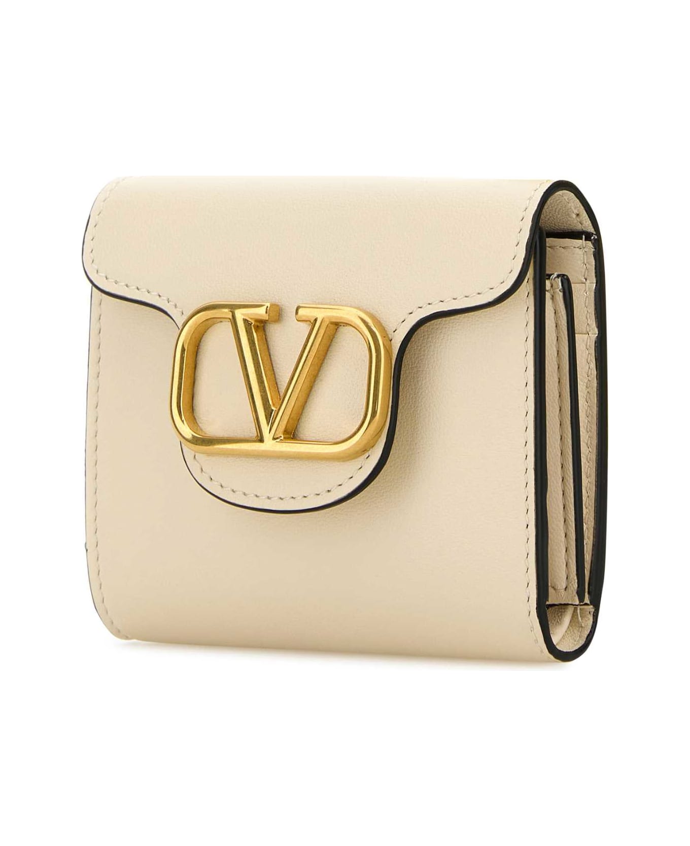 Valentino Garavani Ivory Leather Wallet - LIGHTIVORY