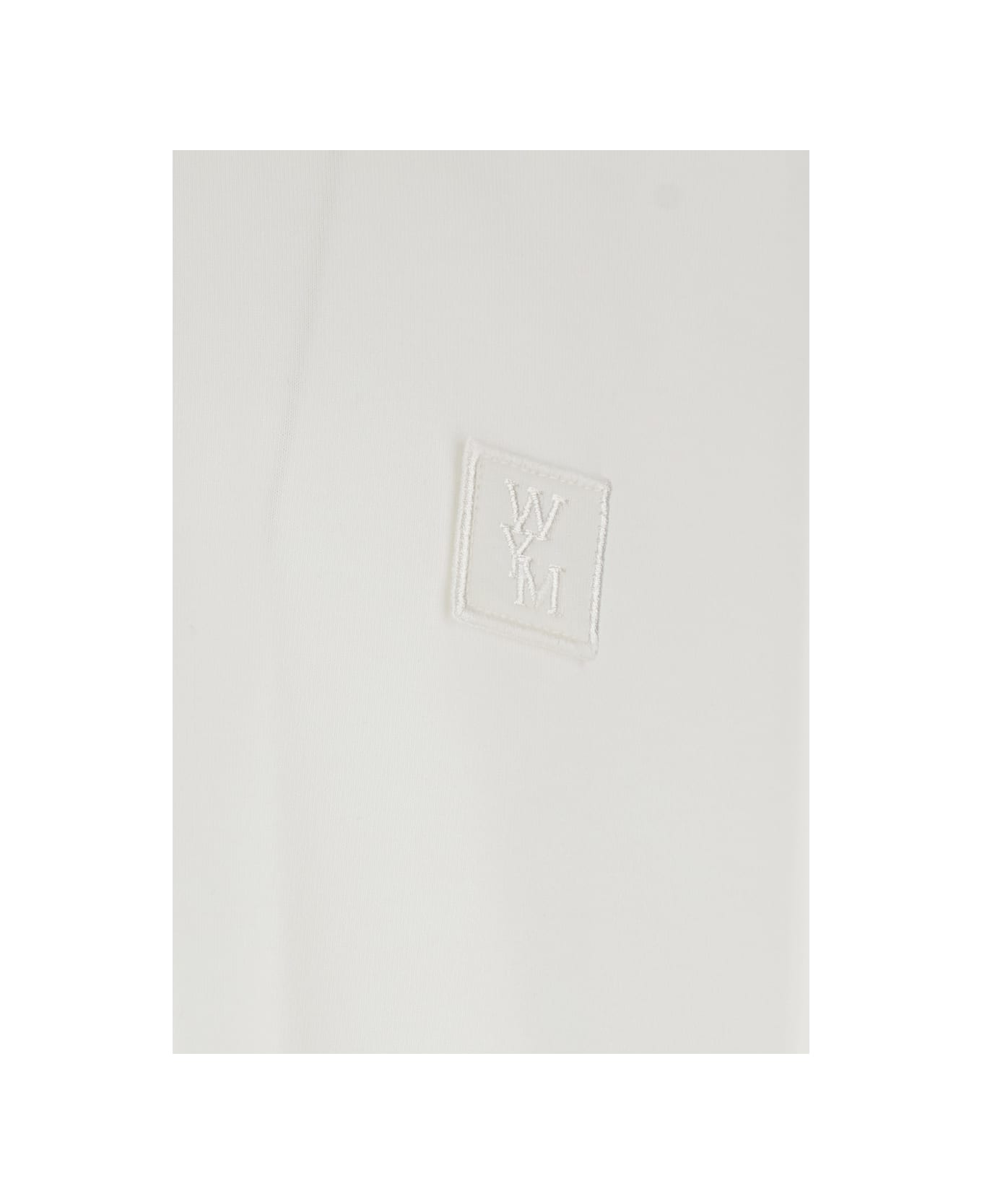 WOOYOUNGMI White Crewneck T-shirt With Logo Patch On The Front And Floral Motif On The Rear In Cotton Man - White