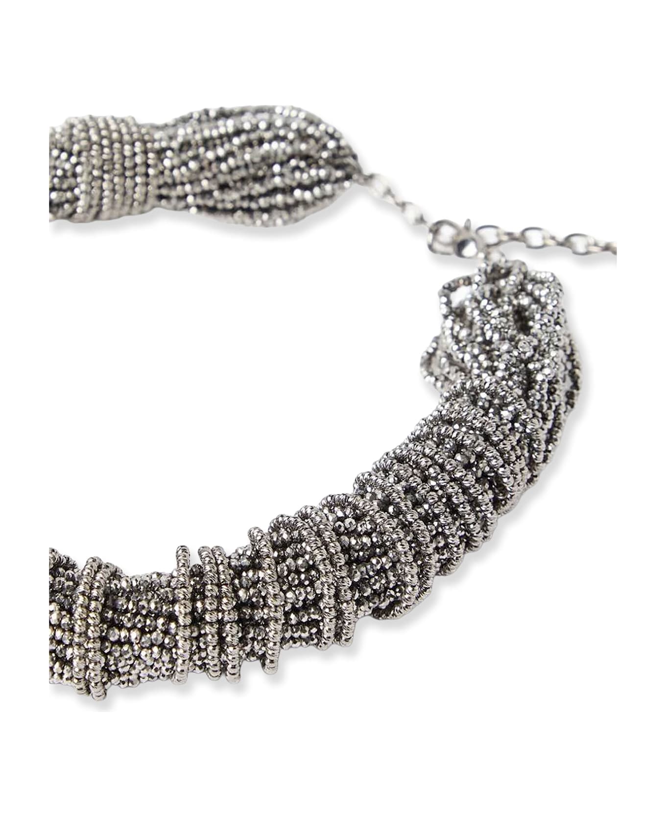 Brunello Cucinelli Glass And Sterling 925 Silver Choker - Silver