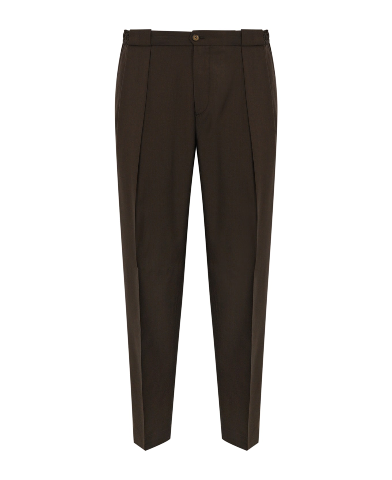 Briglia 1949 Portobellos Trousers With Wool Pleats - Marrone
