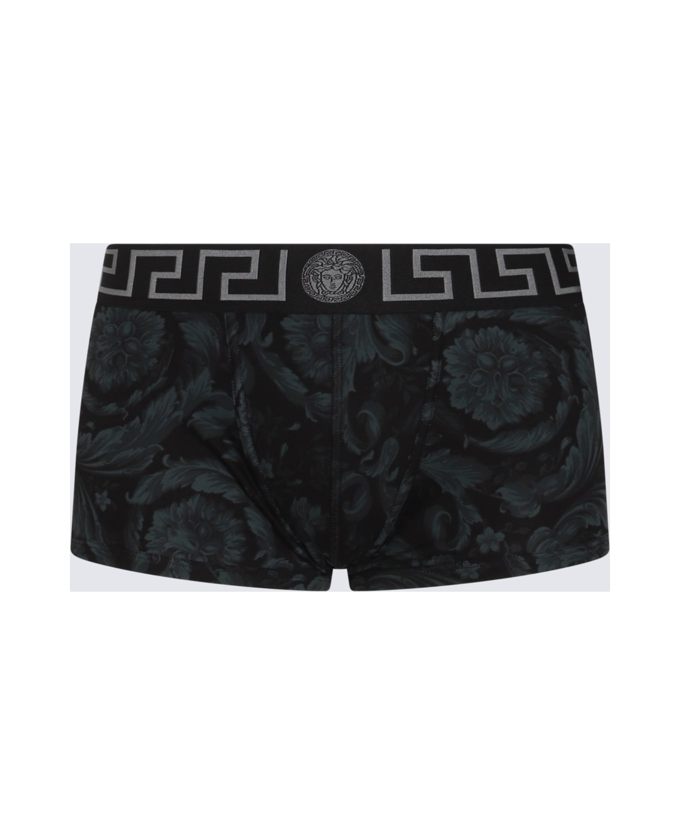 Versace Black And Grey Cotton Boxer - GREY