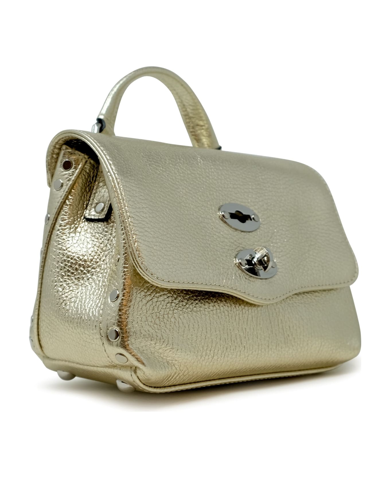 Zanellato 068010-001870000-z0194 Postina Baby Daily Metal Gold Cocorico Leather Handbag - GOLD