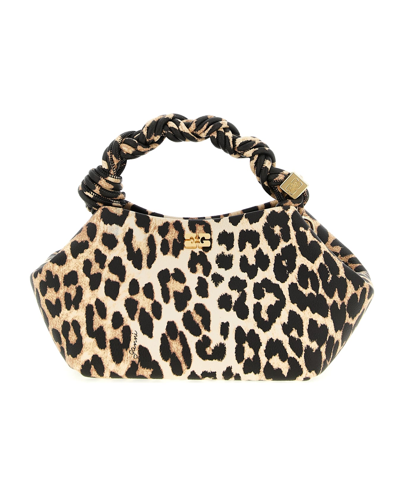 Ganni 'small Bou Bag Leopard' Handbag - Brown