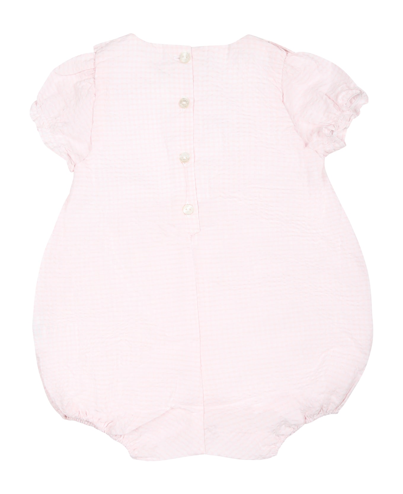 Tartine et Chocolat Pink Romper For Baby Girl With Liberty Fabric - Pink