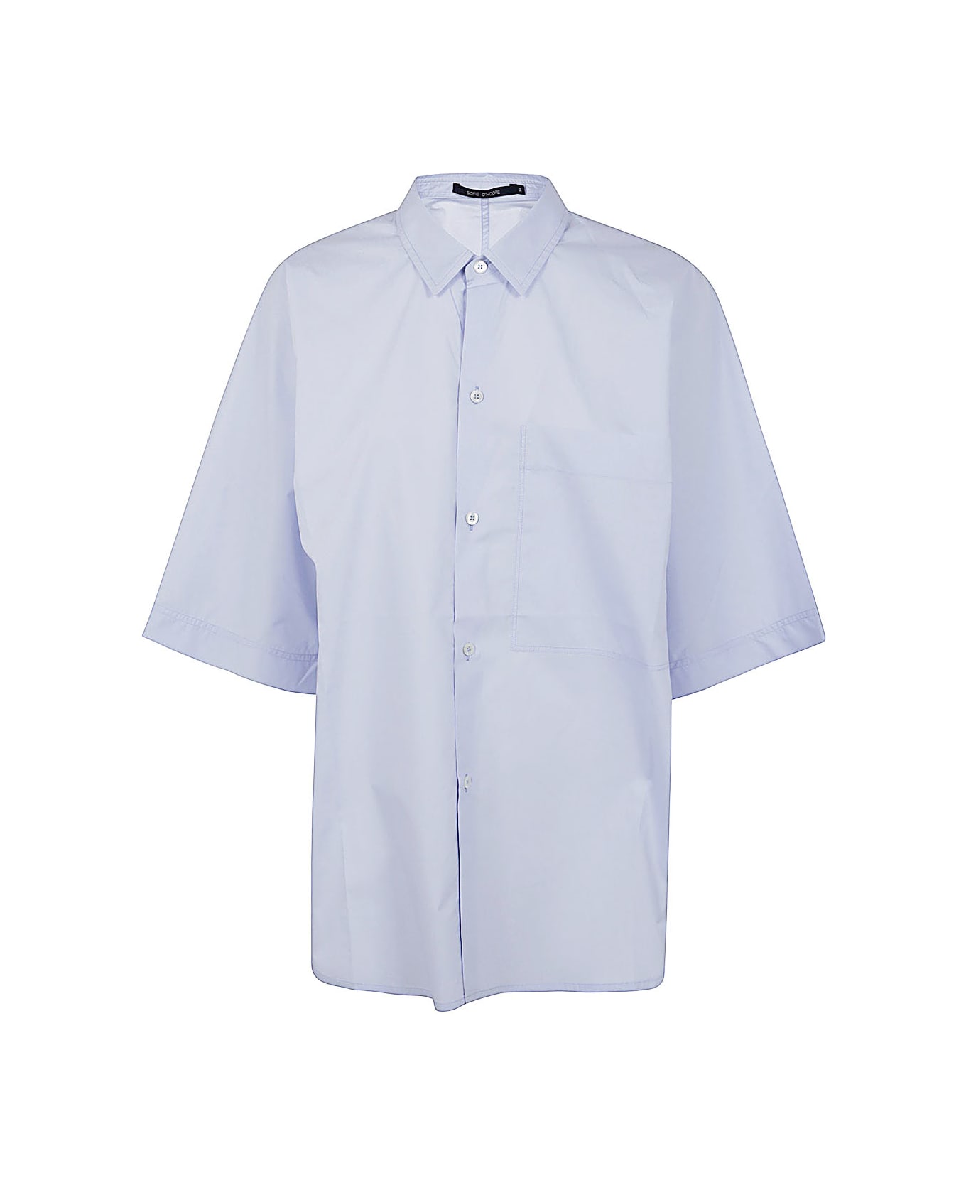 Sofie d'Hoore Short Sleeve Shirt With Front Placket - Waterfall シャツ