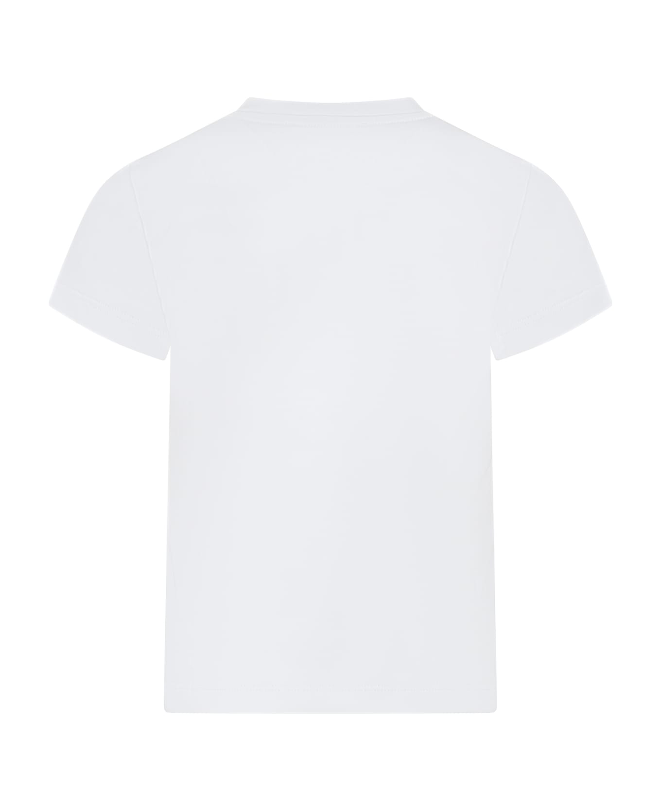 Versace White T-shirt For Girl With Logo - White