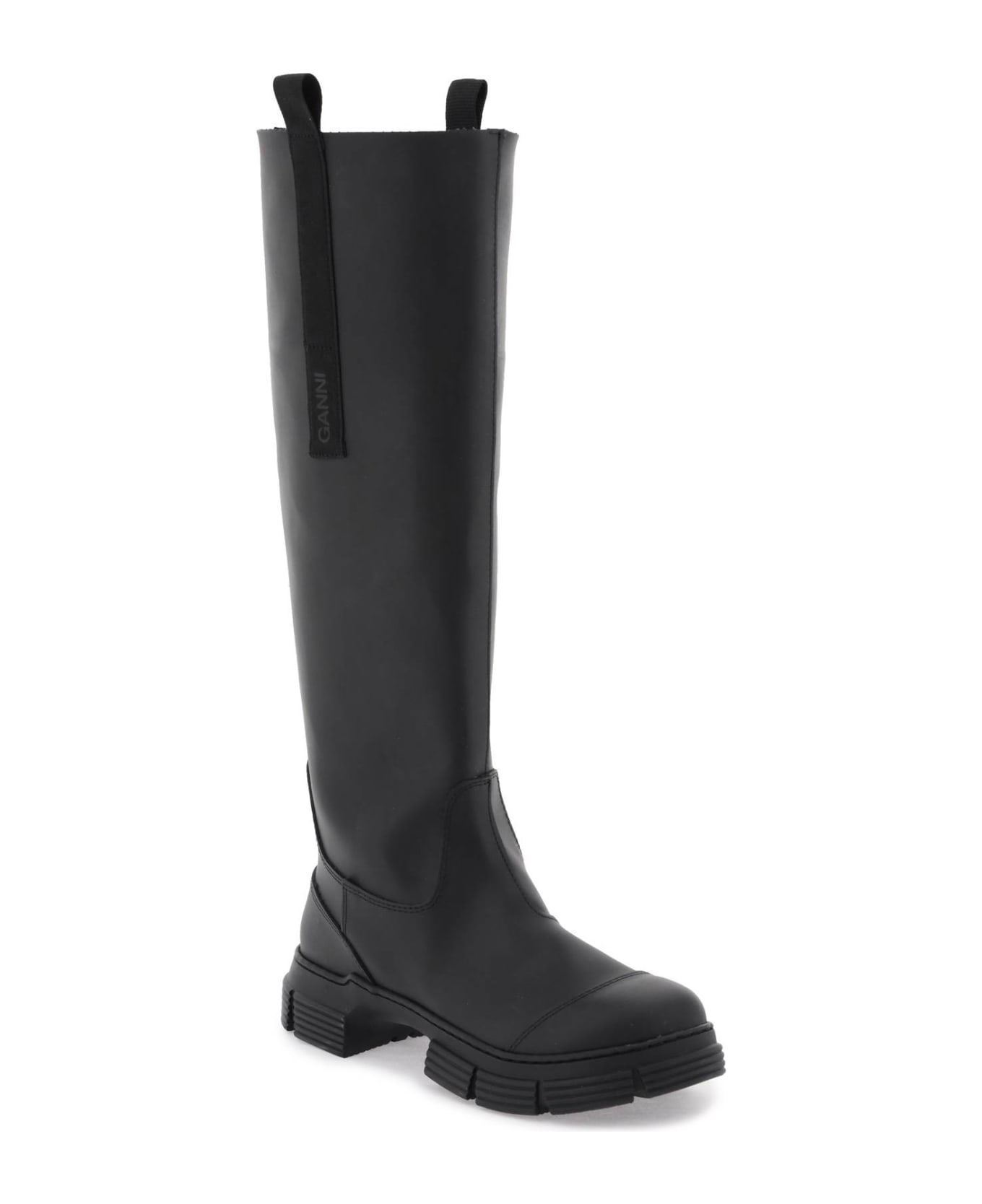 Ganni Recycled Rubber Country Boots - BLACK (Black)