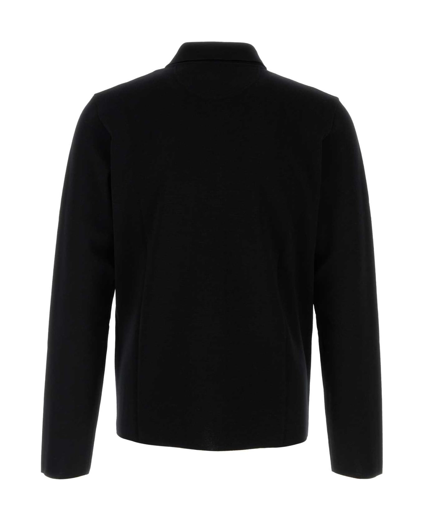 Valentino Garavani Black Wool Polo Shirt - NERO