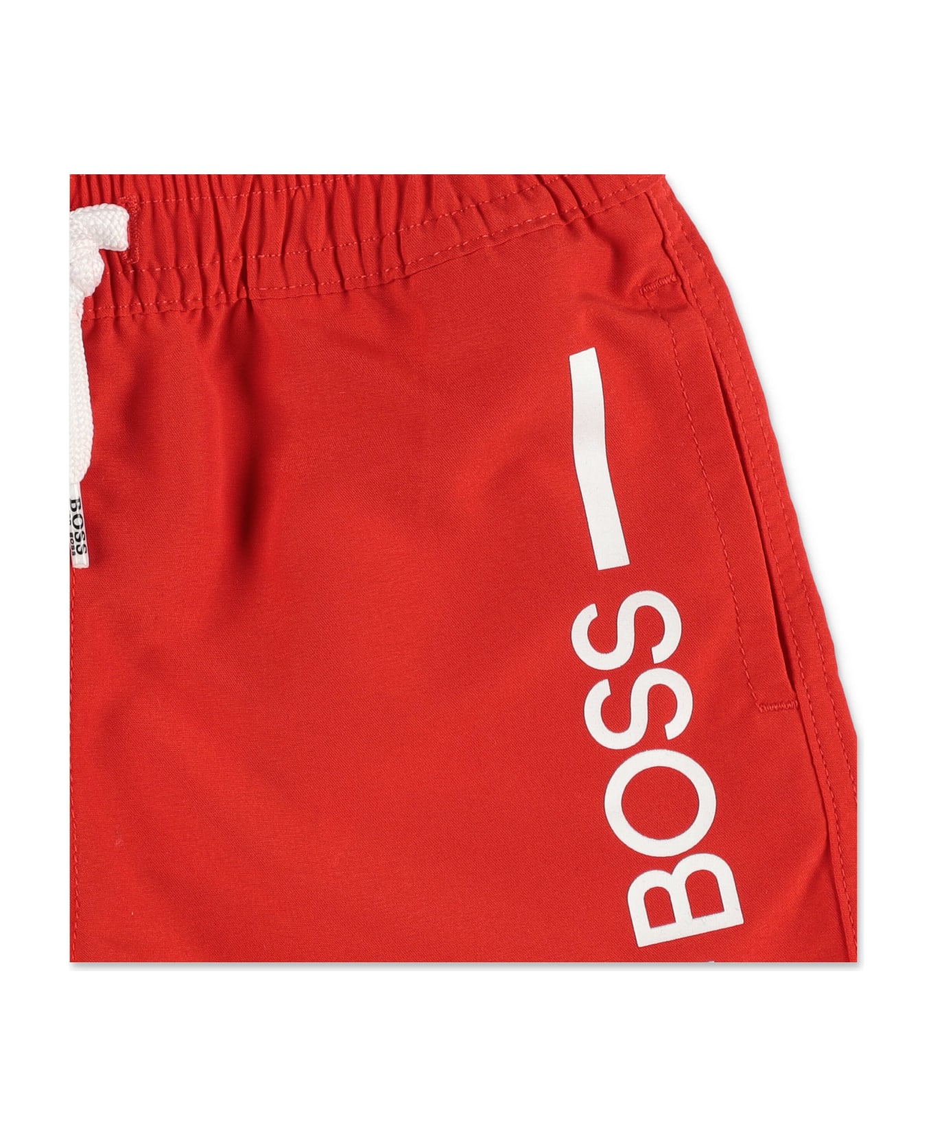Hugo Boss Costume Shorts Da Mare Rossi In Nylon - Rosso