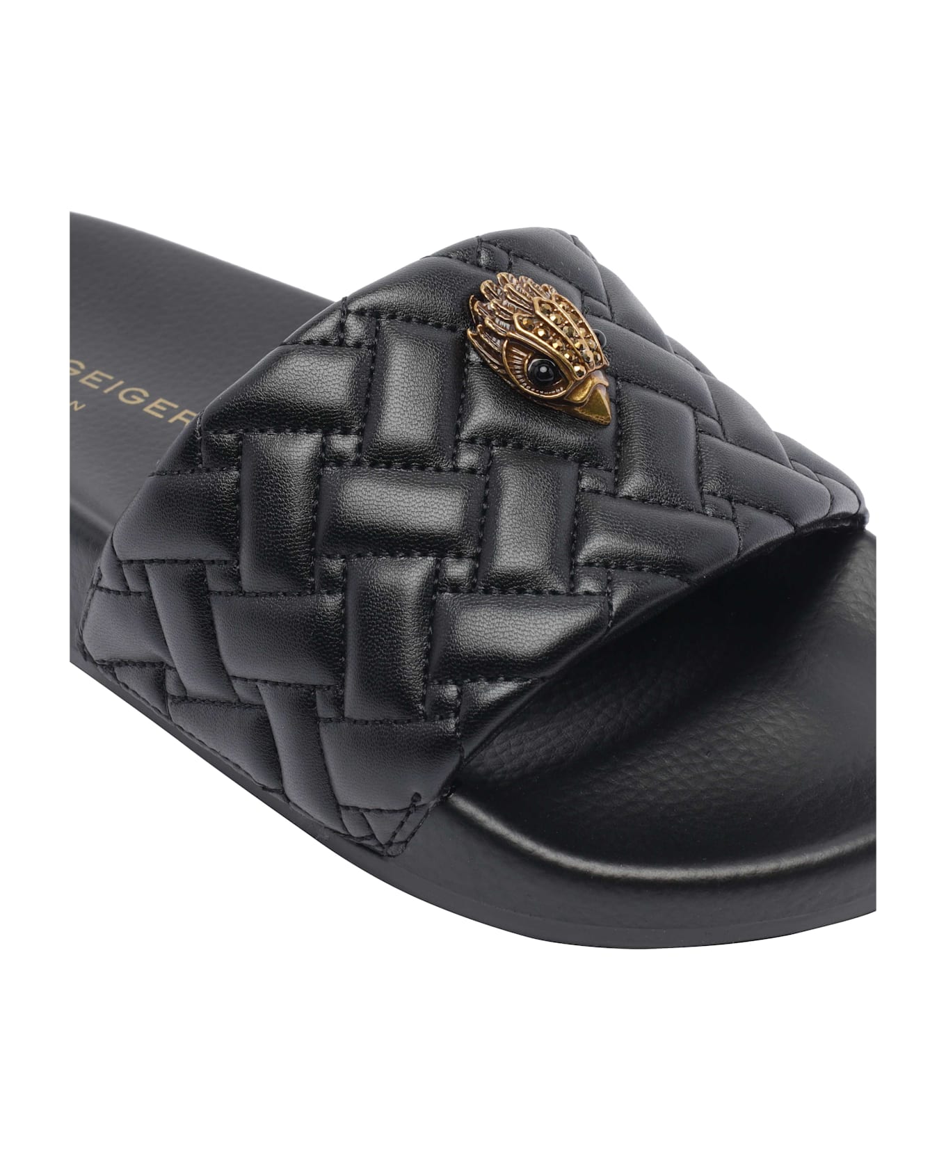 Kurt Geiger Meena Eagle Slide Sandals - Black
