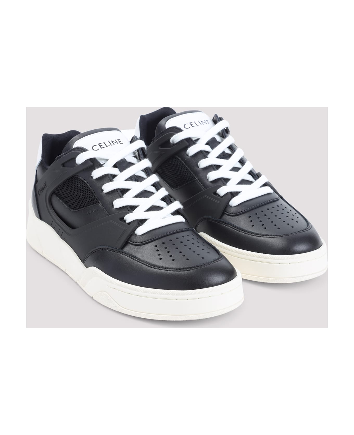 Celine Ct-09 Leather, Rubber And Mesh Sneakers - No Black