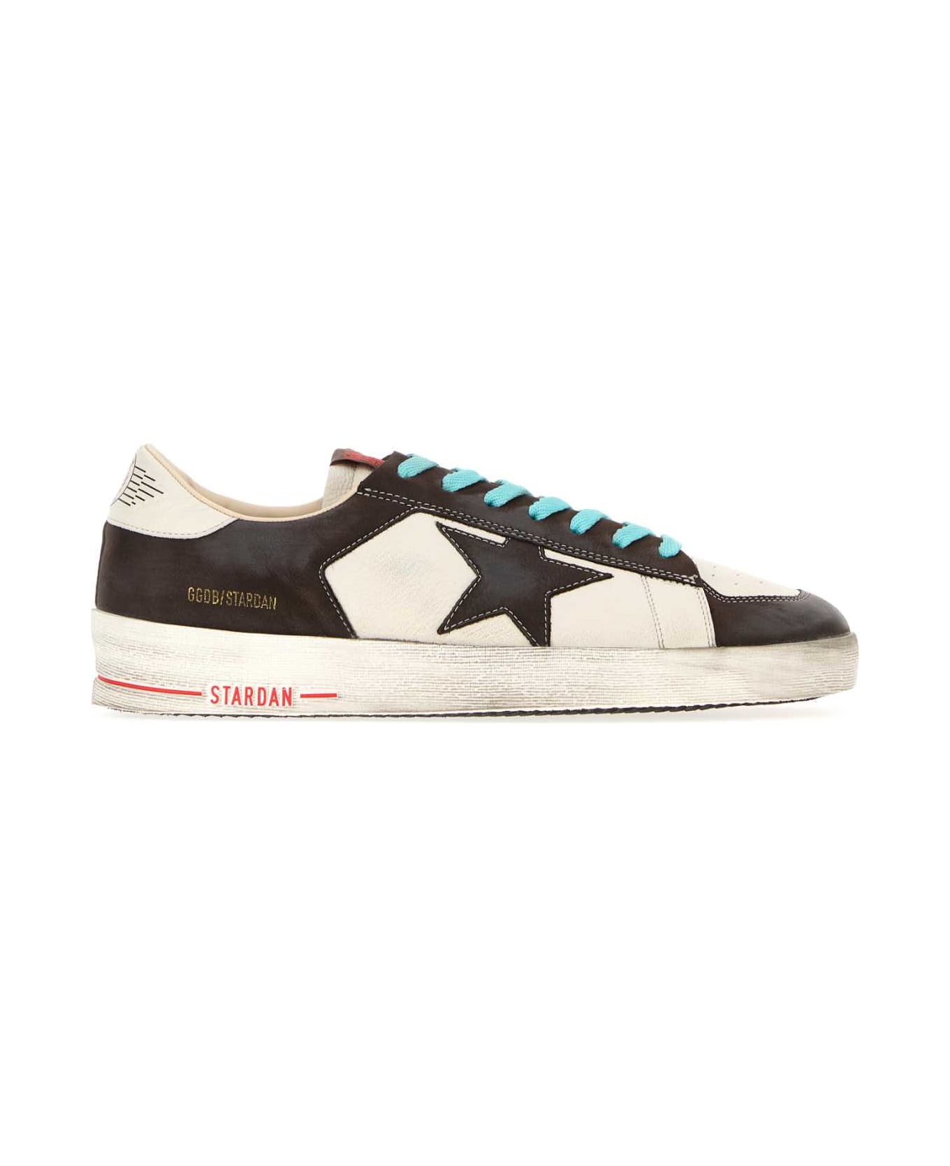 Golden Goose Two-tone Leather Stardan Sneakers - WHITEBROWN