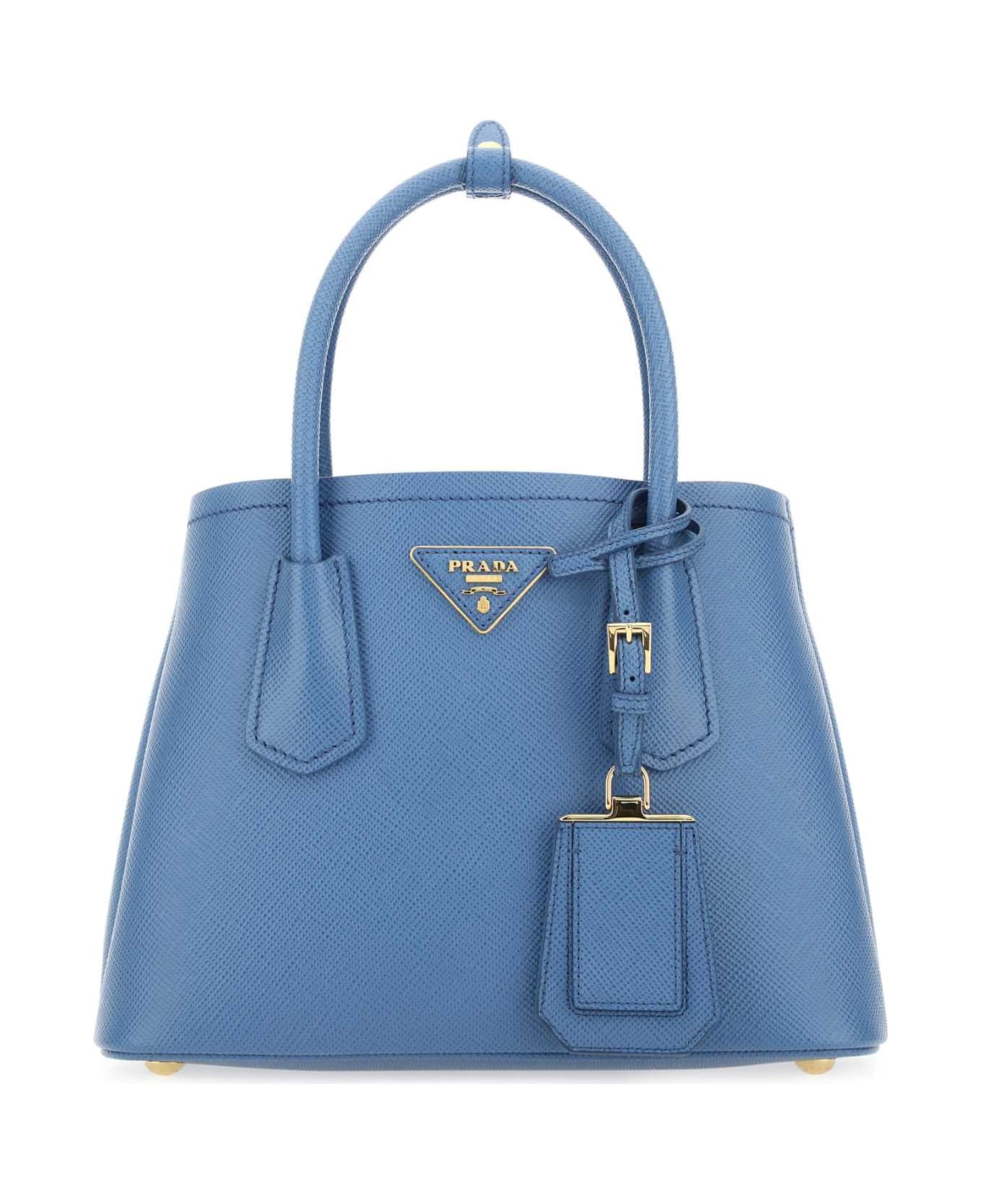 Prada Cerulean Blue Leather Handbag - Blue トートバッグ