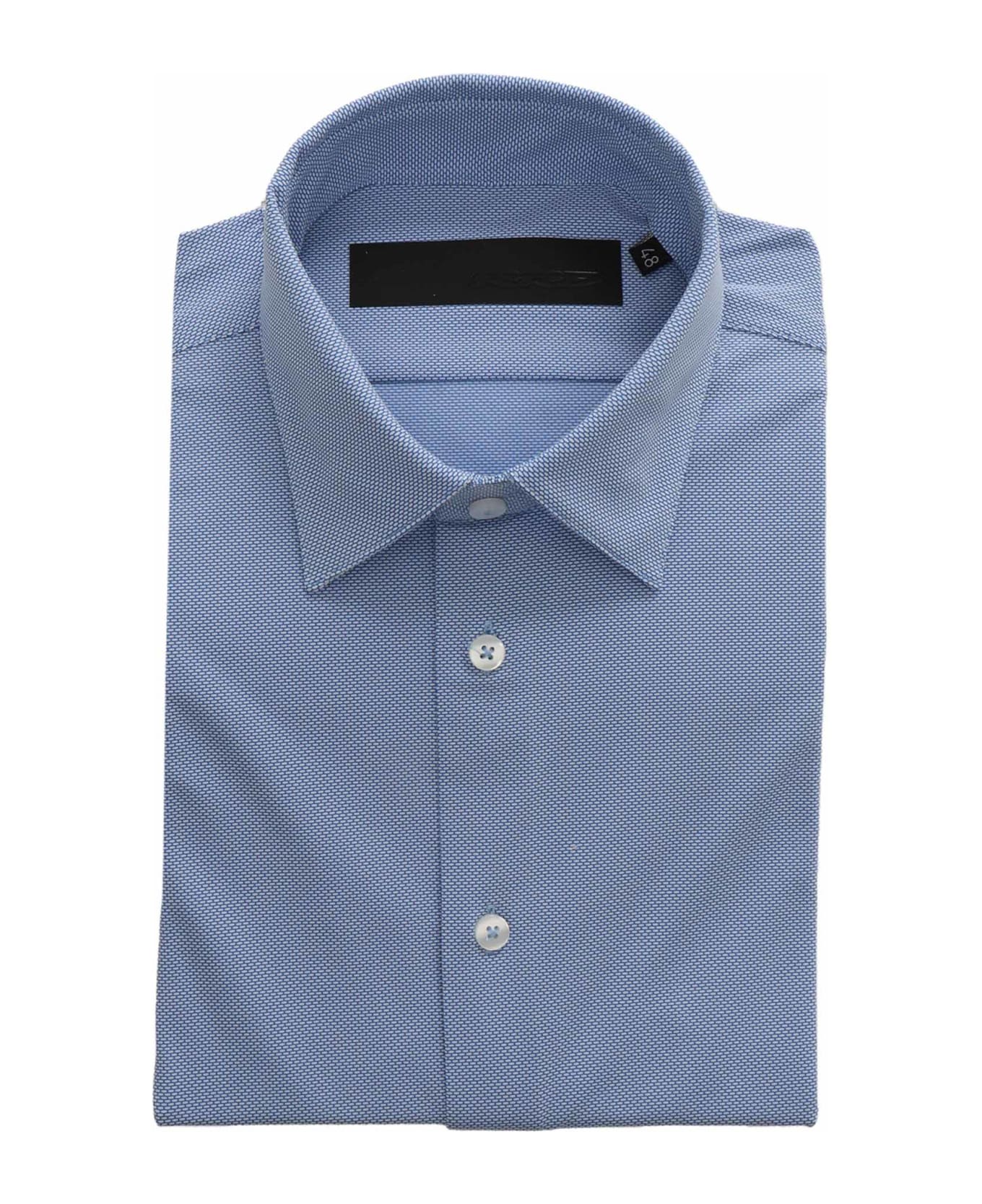 RRD - Roberto Ricci Design Jacquard Oxford Shirt - LIGHT BLUE