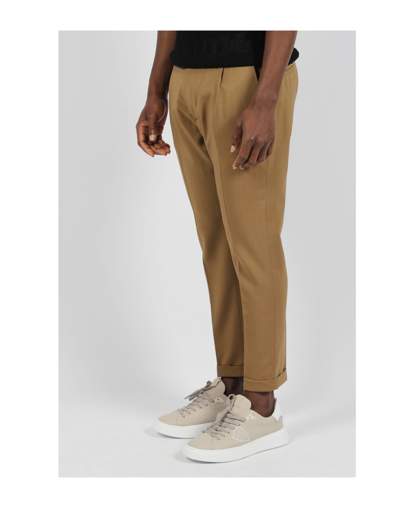 Low Brand Riviera Elastic Tropical Wool Trousers - Brown
