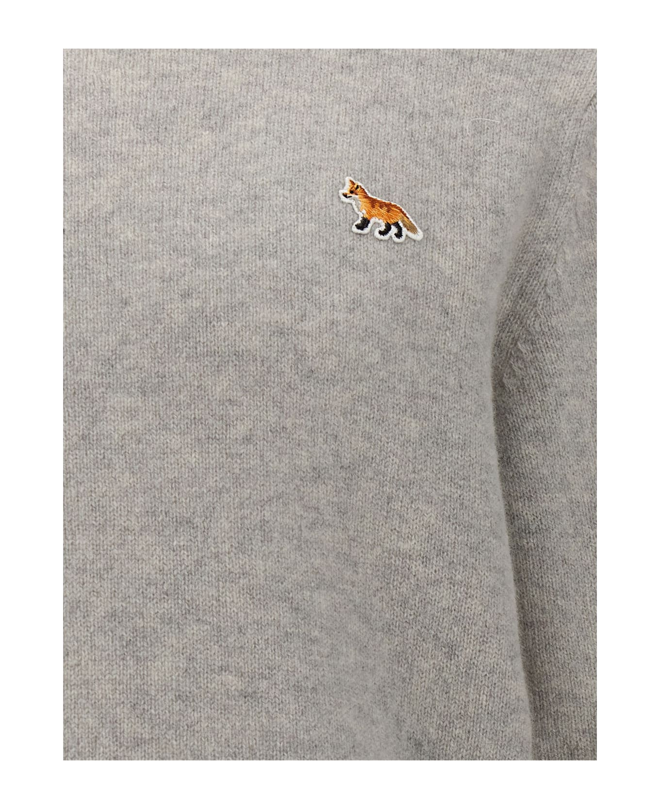 Maison Kitsuné 'baby Fox' Sweater - Light Grey Melange ニットウェア