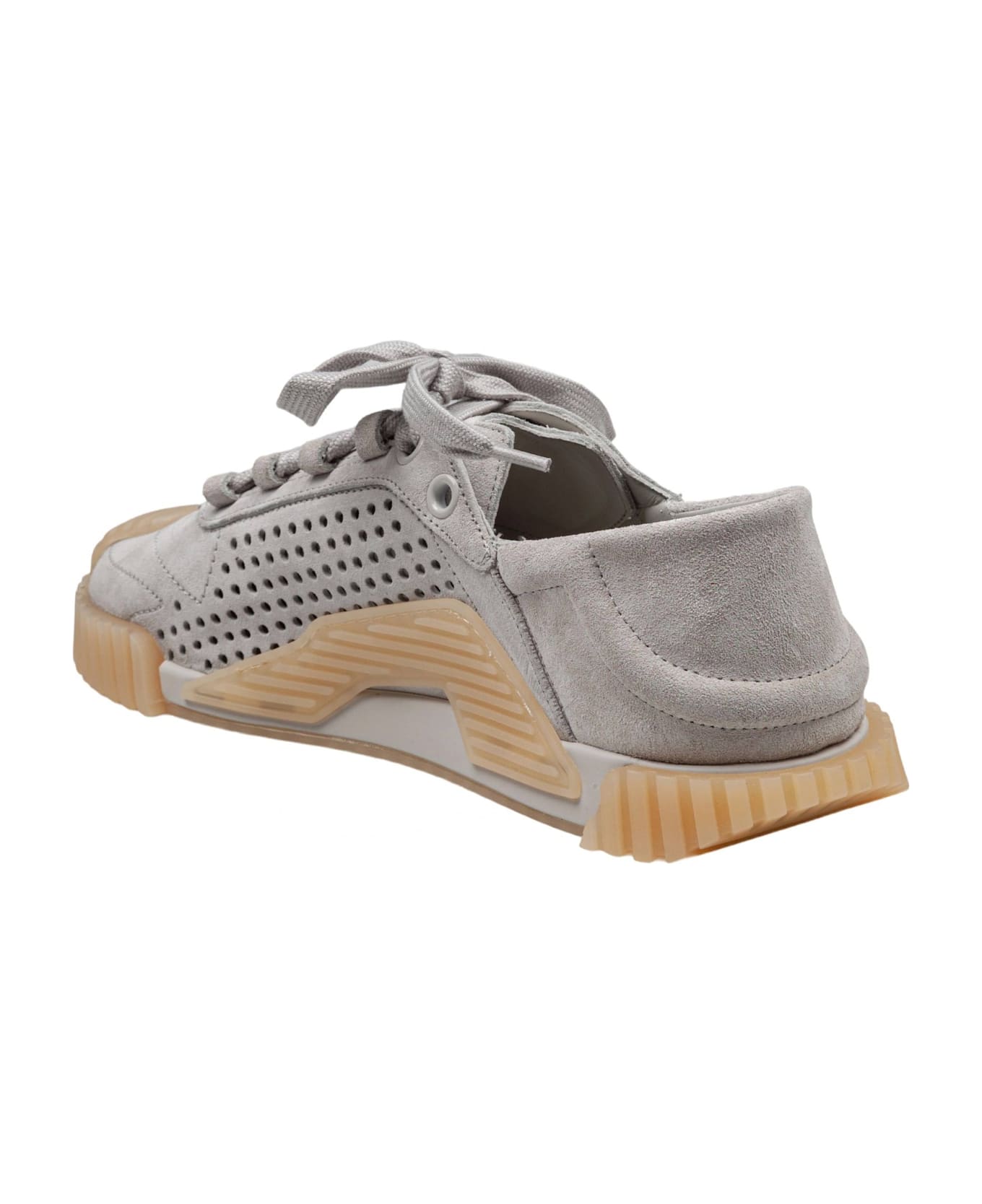 Dolce & Gabbana Ns1 Sneakers In Suede Color Grey - Alluminium
