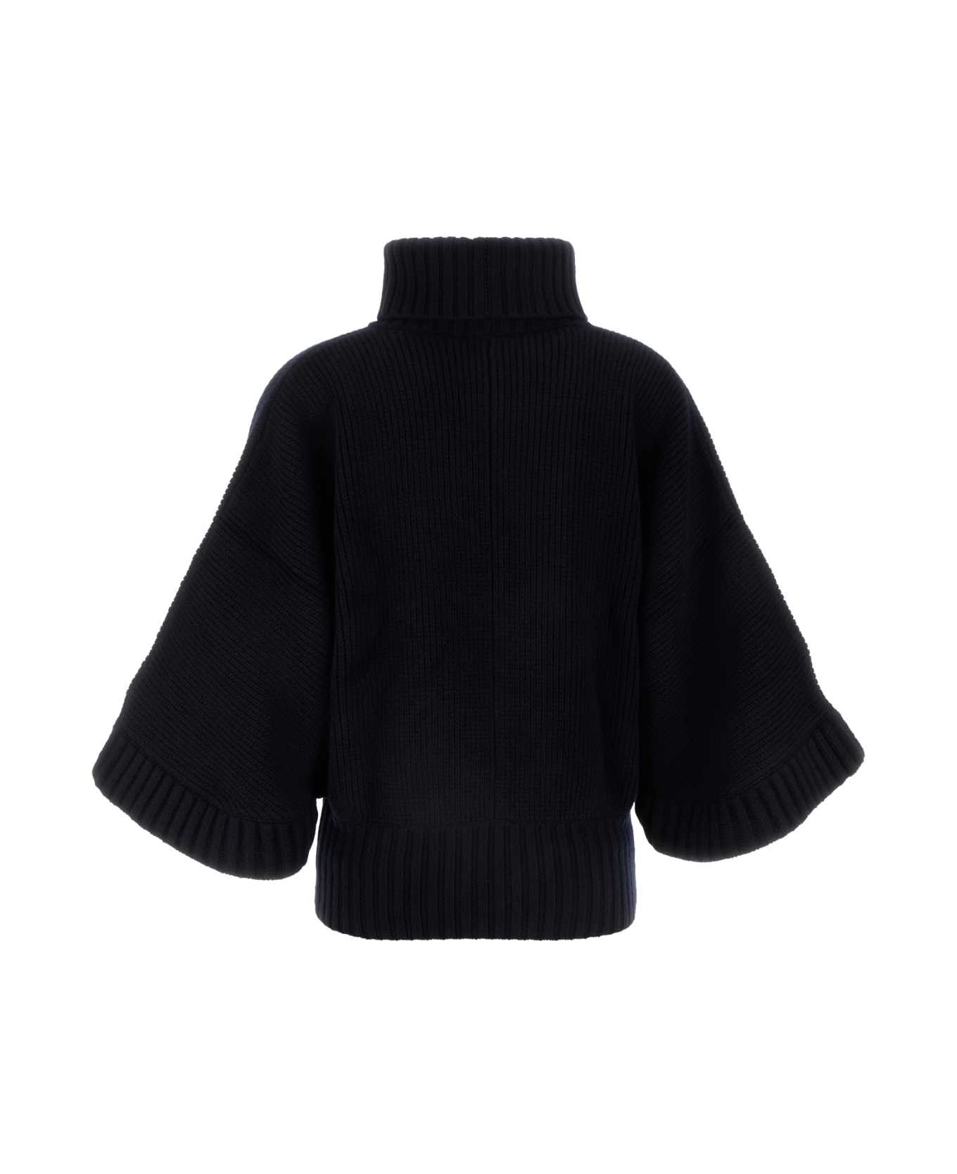 Chloé Navy Blue Wool Blend Sweater - CLASSICNAVY ニットウェア