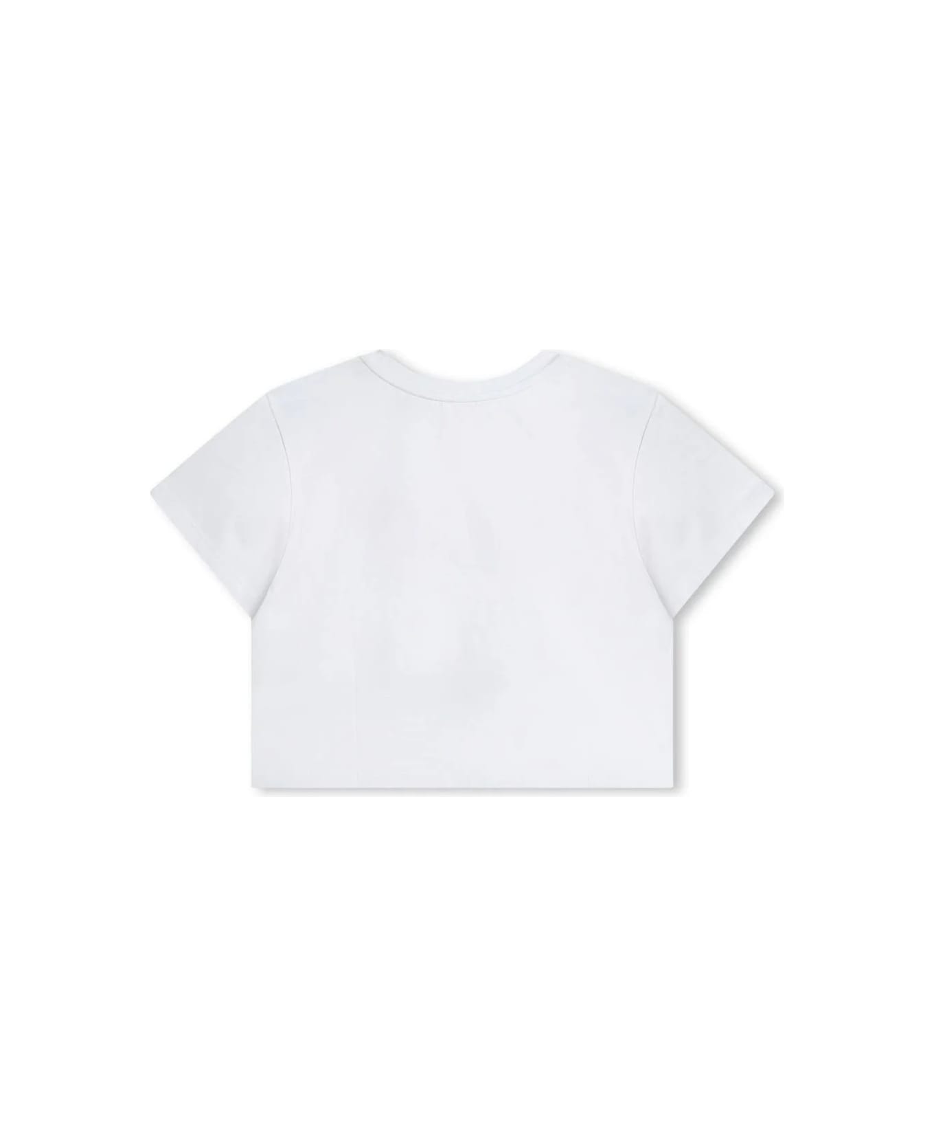 Givenchy White Crop T-shirt With Logo And Applications - White