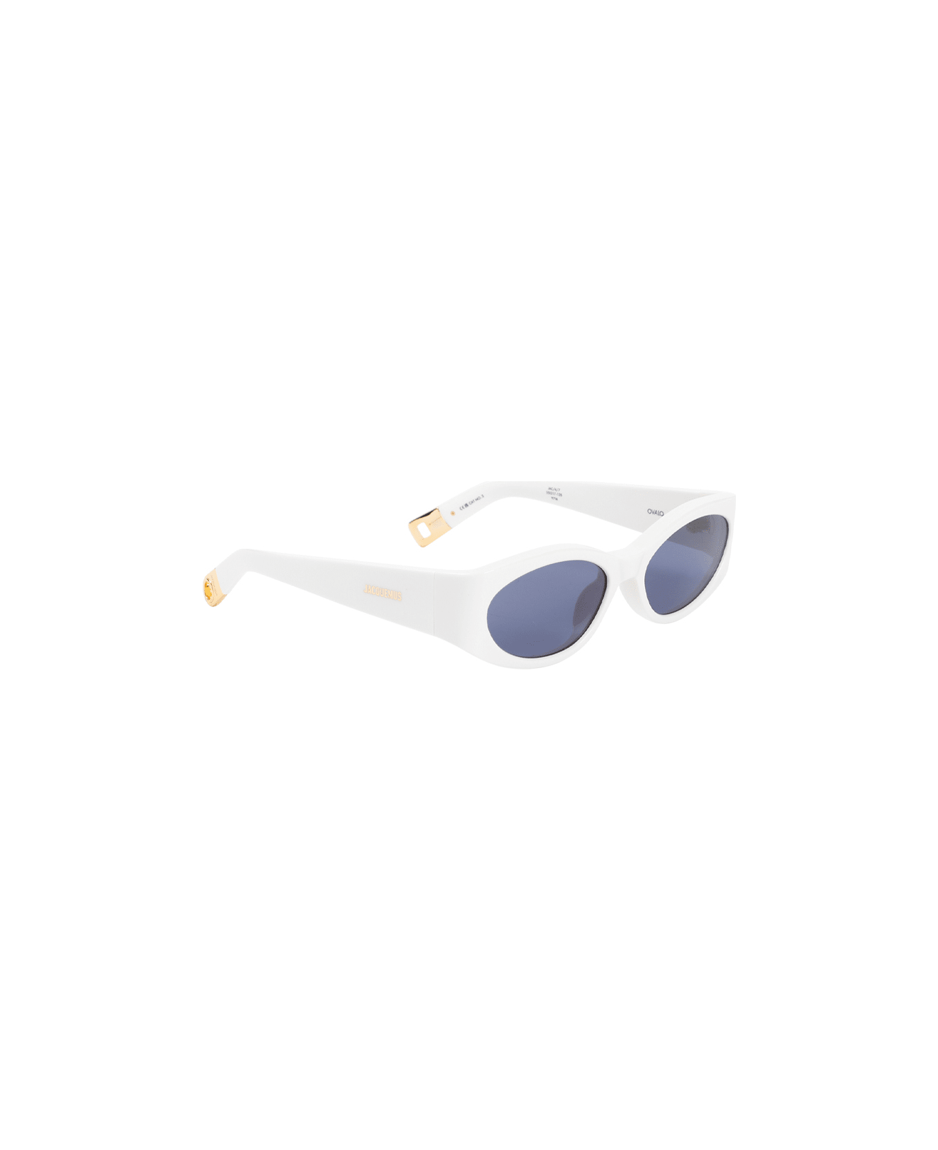 Jacquemus Les Lunettes Ovalo Sunglasses - White Yellow Gold Navy